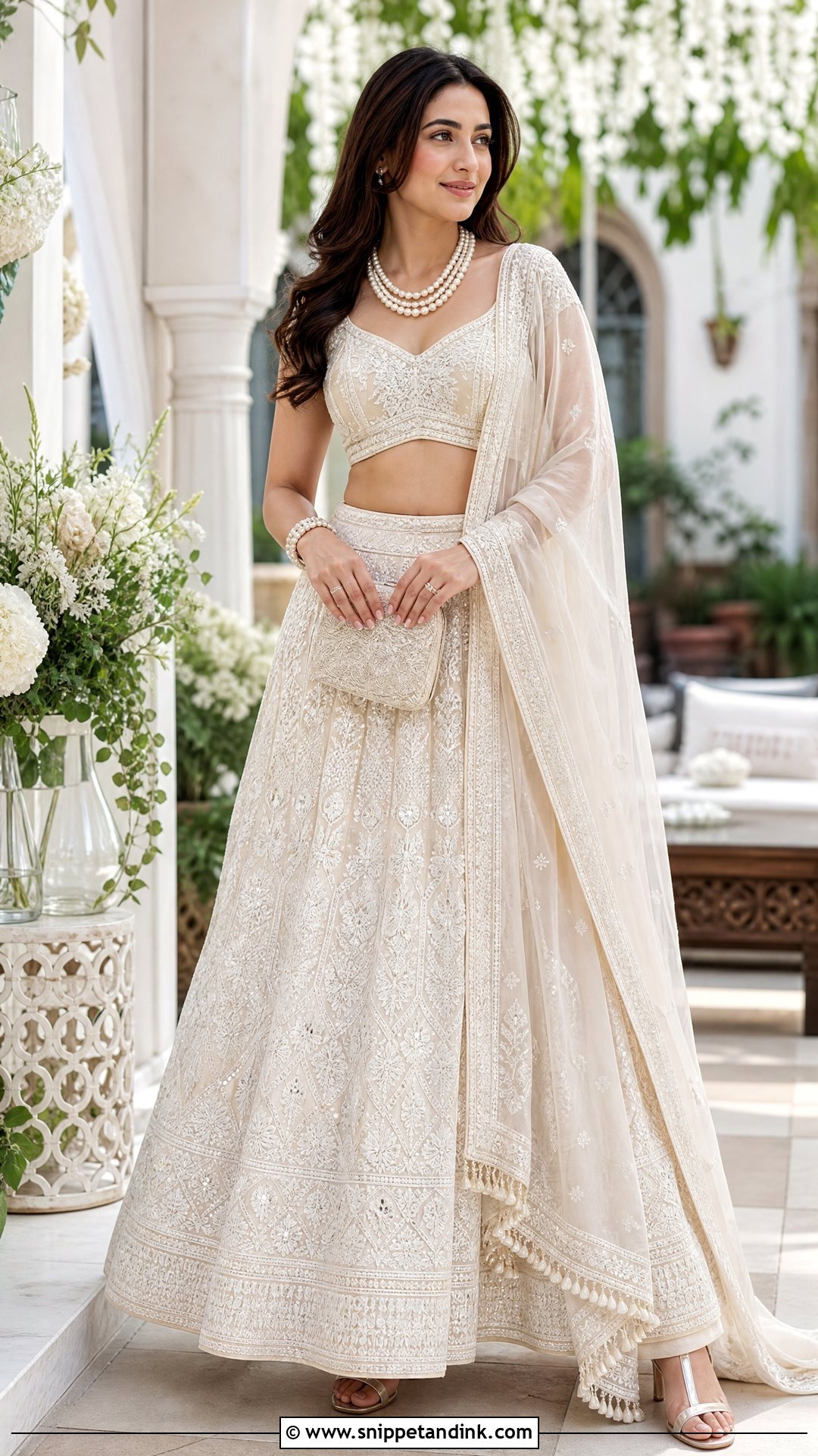 Chikankari Lehenga Dress - Snippet and Ink - 25 Latest Indian Style Wedding Dresses