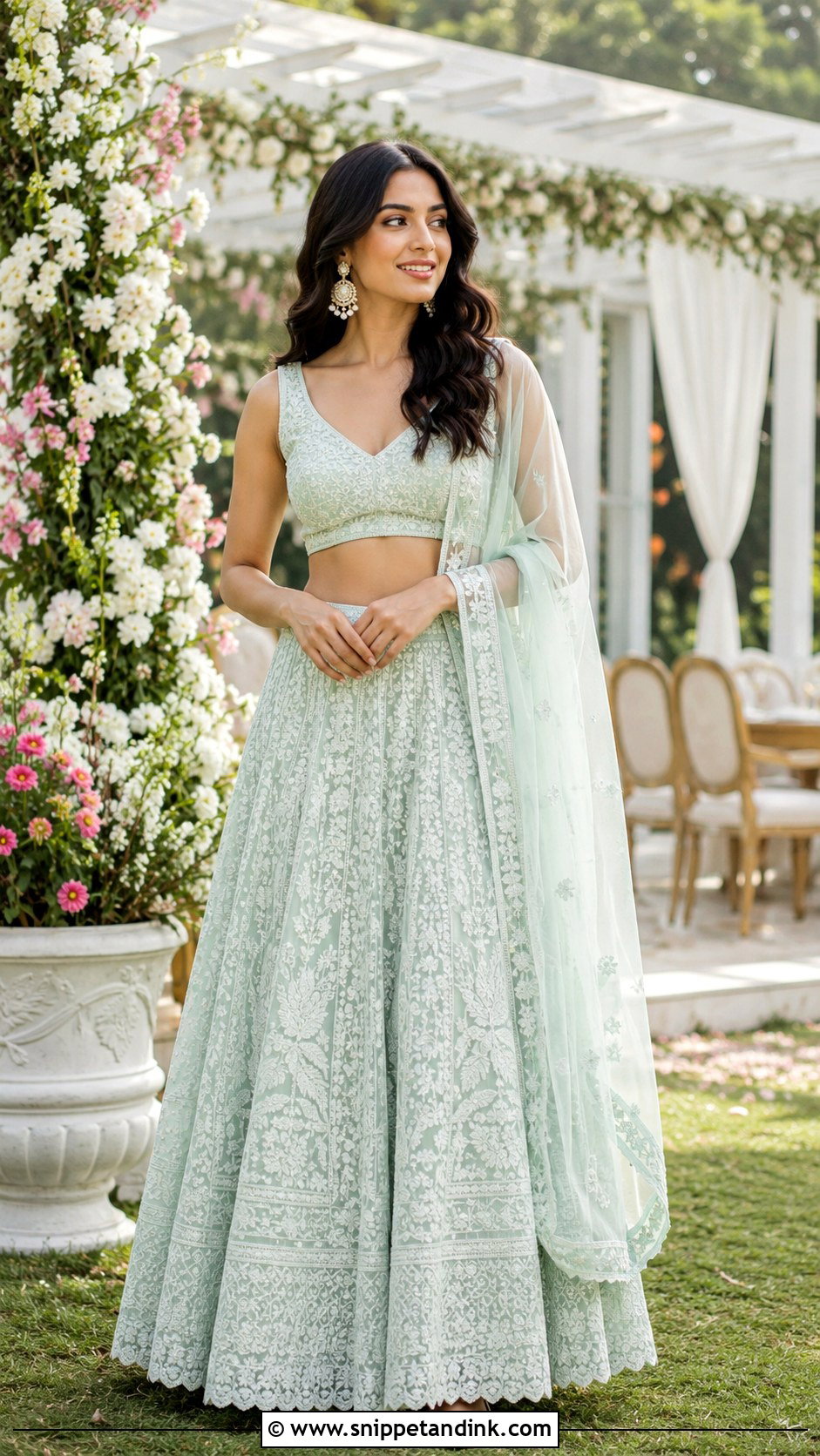 Chikankari Lehenga For Day Function - Snippet and Ink - 25 Indian Best Friend Wedding Outfit Ideas