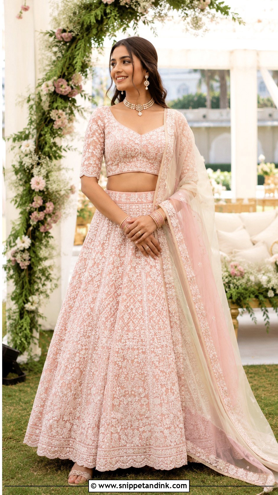 Chikankari Lehenga For Day Wedding - Snippet and Ink - 25 Indian Wedding Outfits for Brides Sister