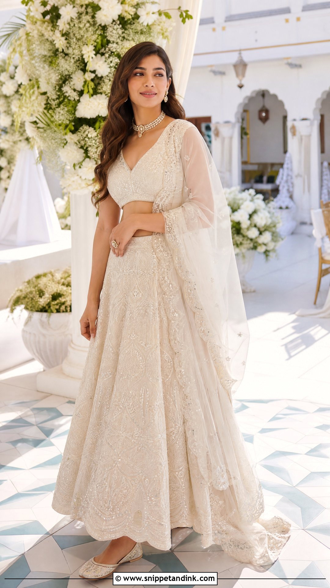 Chikankari Lehenga For Indian Wedding - Snippet and Ink - 25 Trendy Indian Outfits for Wedding