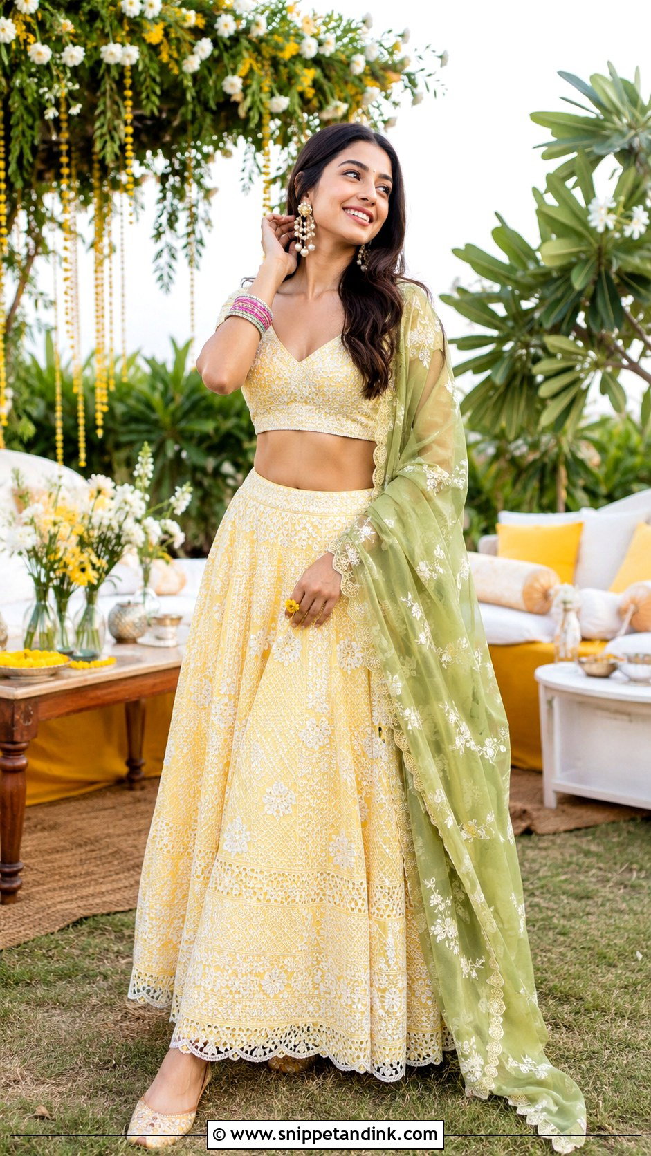 Chikankari Lehenga For Mehendi Function - Snippet and Ink - 25 Dress for Mehendi Function Ideas