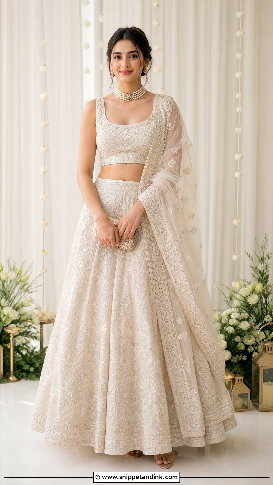 Chikankari Lehenga For Sangeet - Snippet and Ink - 25 Outfit for Sangeet Function Ideas