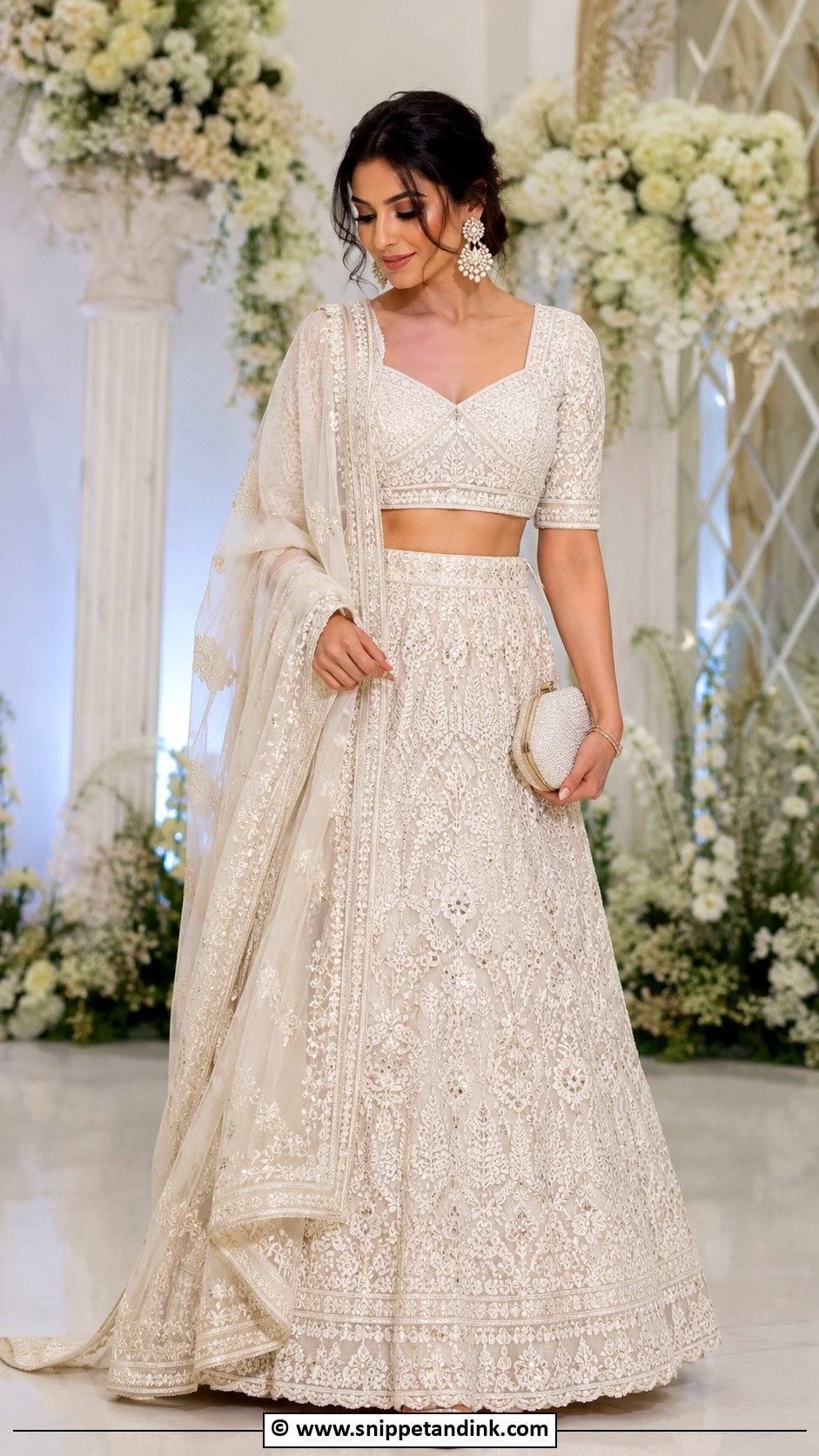 Chikankari Lehenga For Sangeet Night - Snippet and Ink - 35 Sangeet Night Outfit Ideas