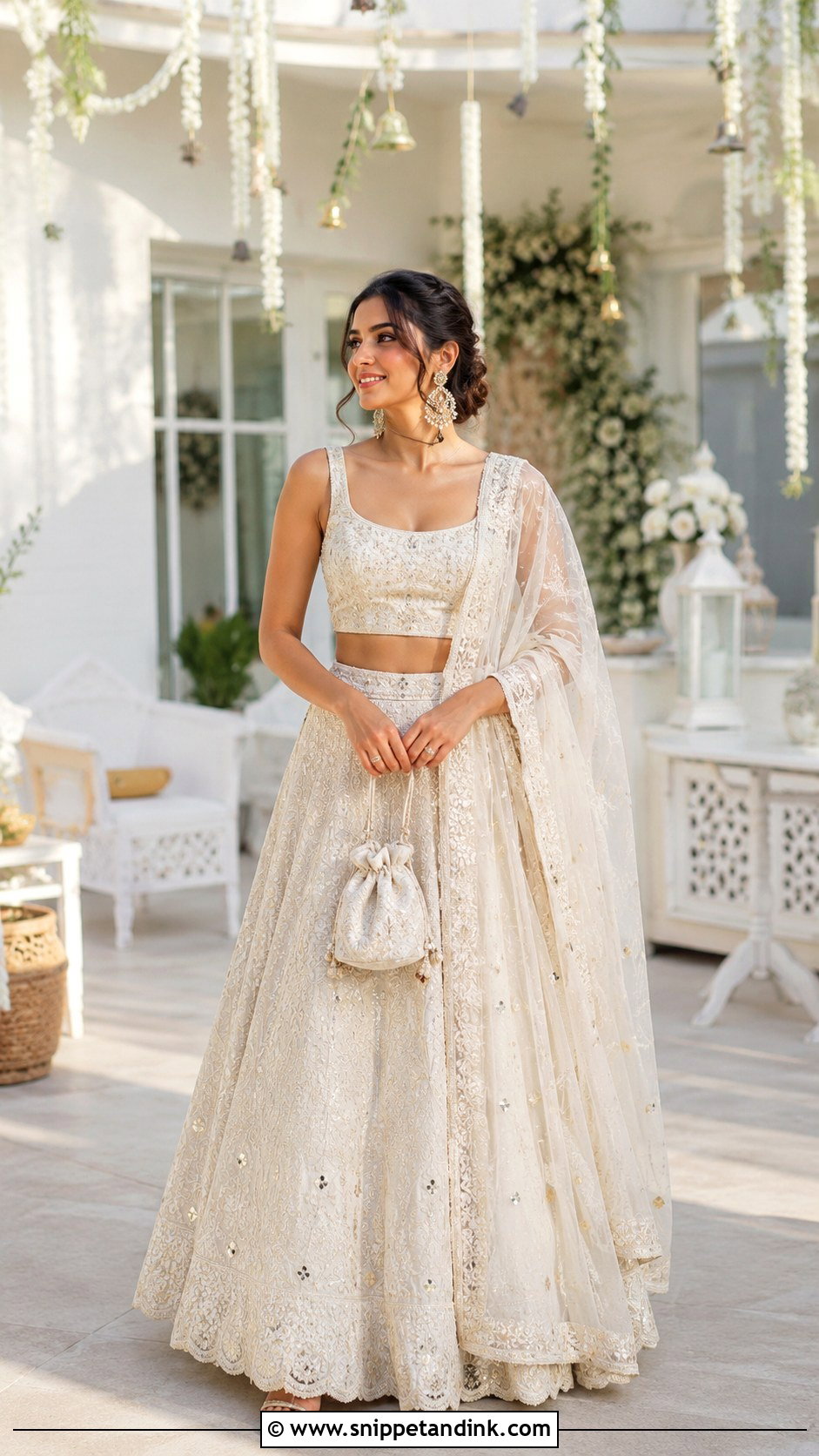 Chikankari Lehenga For Sister Wedding - Snippet and Ink - 30 Indian Sister Wedding Dress Ideas