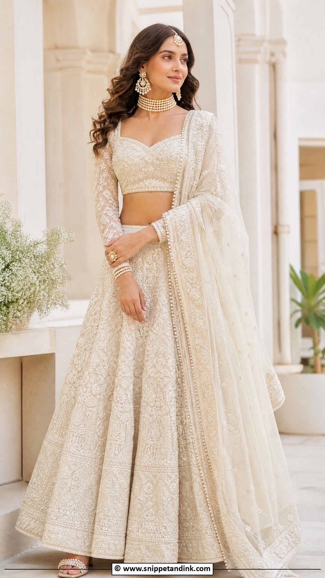 Chikankari Lehenga Indian Bride Outfit - Snippet and Ink - 35 Indian Bride Ideas