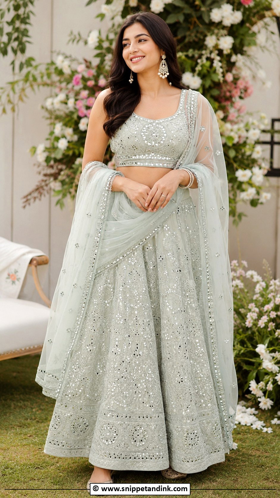 Chikankari Lehenga Mehendi Outfit For Sister - Snippet and Ink - 30 Mehendi Outfits Sisters
