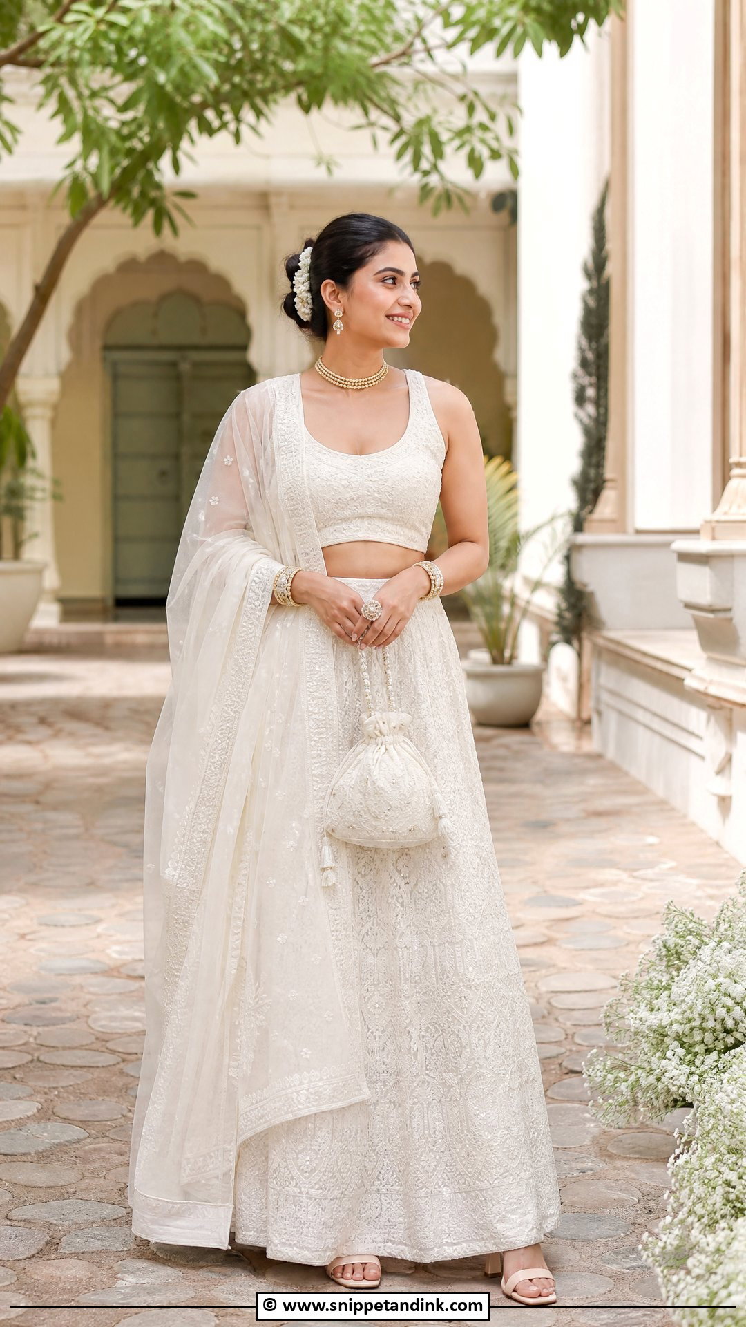 Chikankari Lehenga Outfit - Snippet and Ink - 35 Indian Wedding Dress Ideas