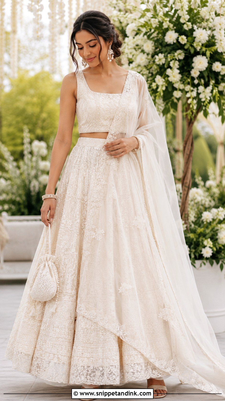 Chikankari Lehenga Wedding Outfit - Snippet and Ink - 20 Modern Indian Wedding Dress Ideas