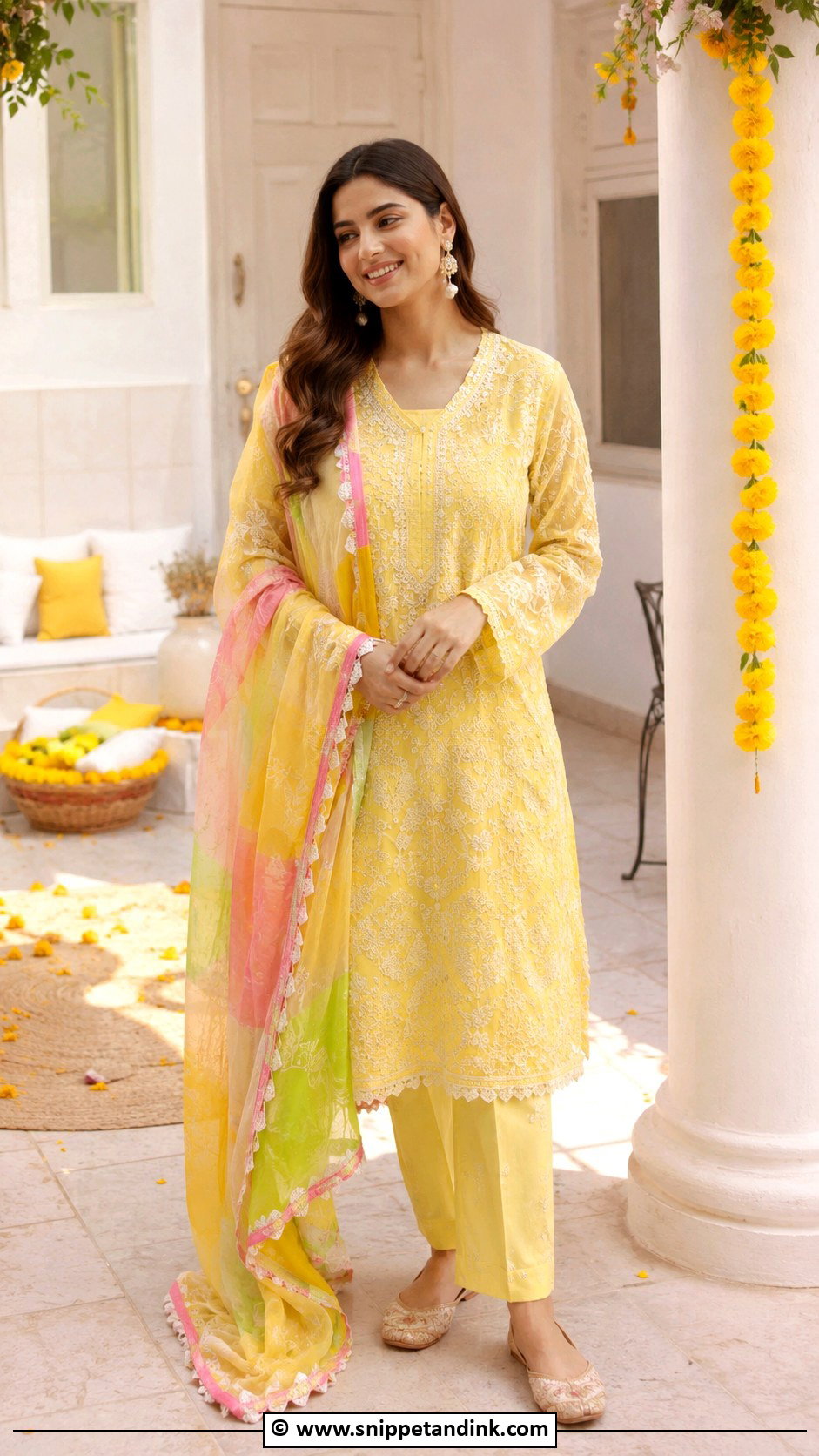 Chikankari Mehandi Suit Outfit - Snippet and Ink - 30 Mehandi Outfits