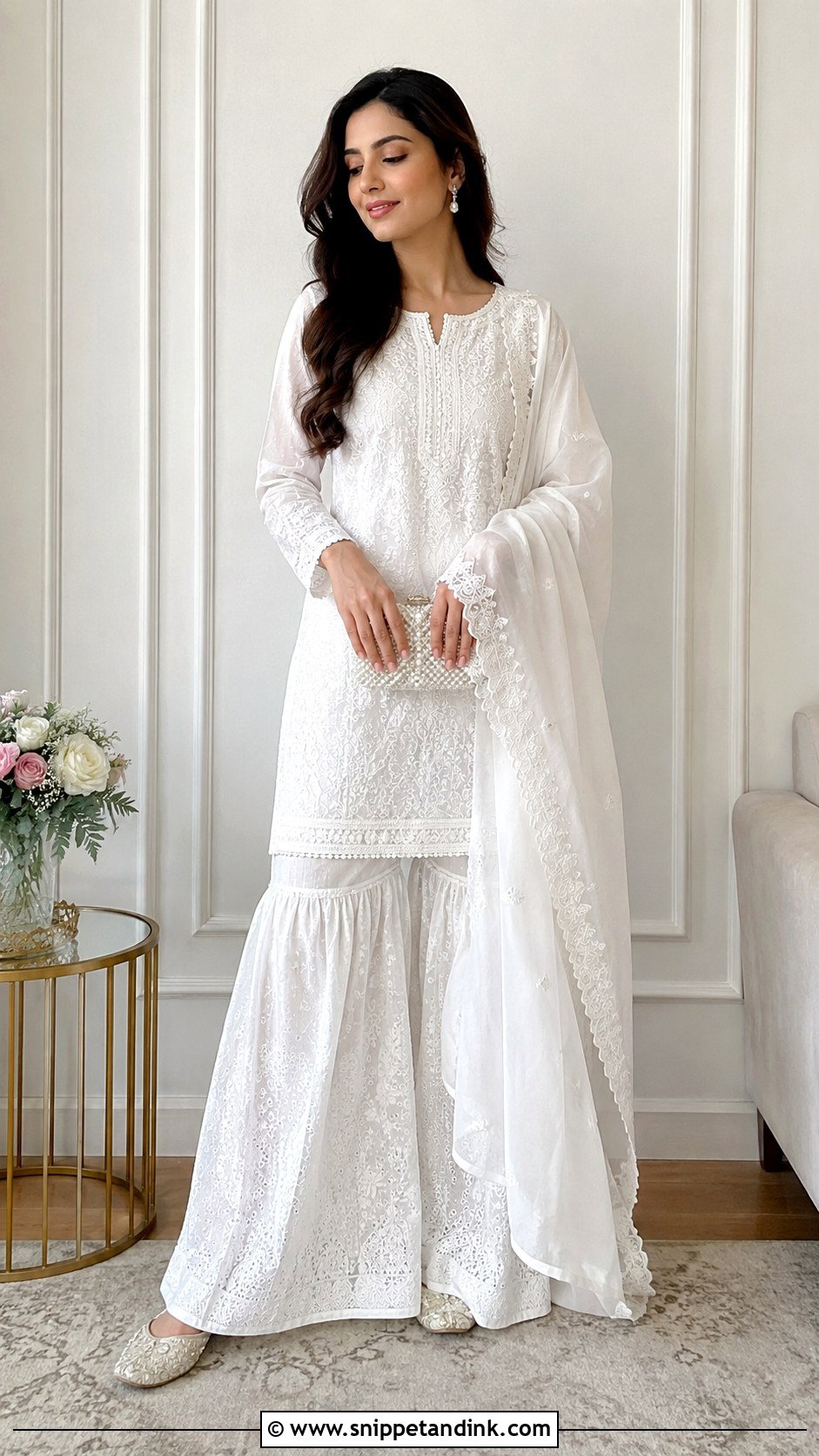 Chikankari Nikkah Outfit - Snippet and Ink - 25 Simple Nikkah Outfit Ideas