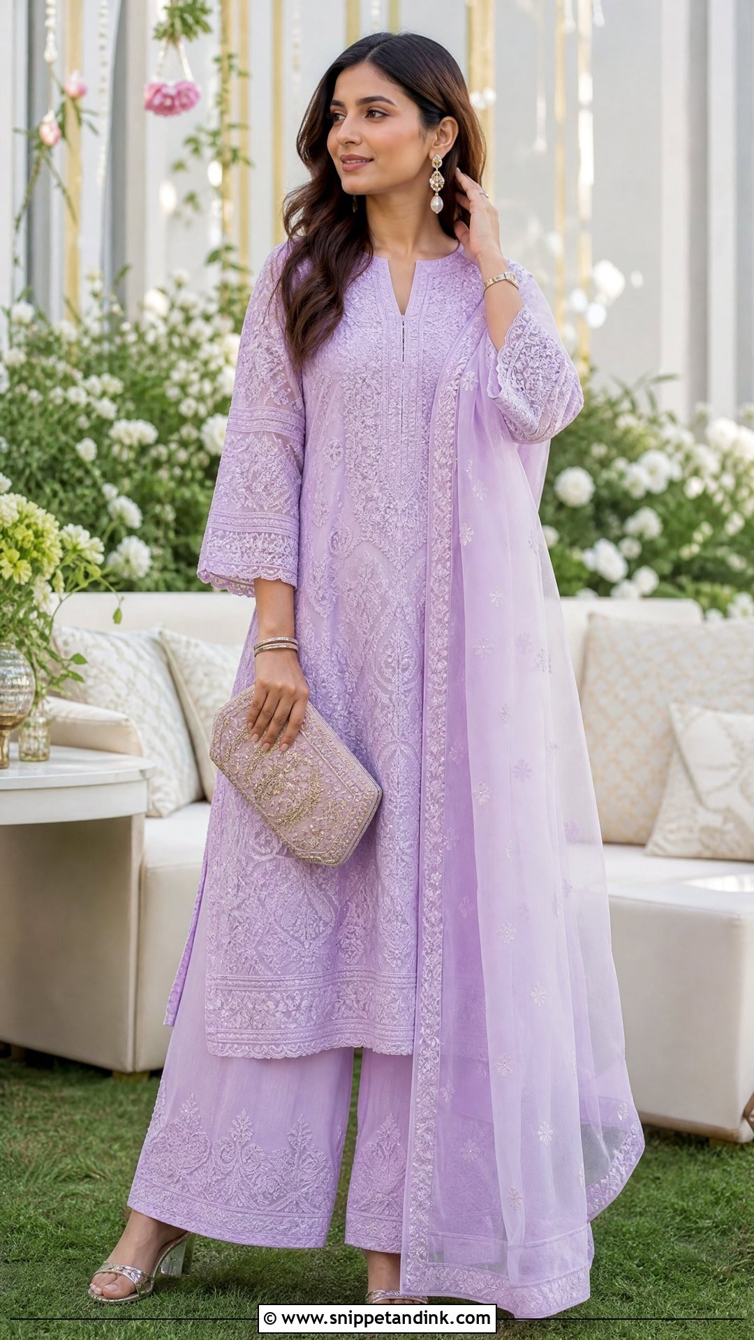 Chikankari Palazzo Suit Indian Wedding Outfit - Snippet and Ink - 20 Stylish Indian Wedding Outfits Ideas