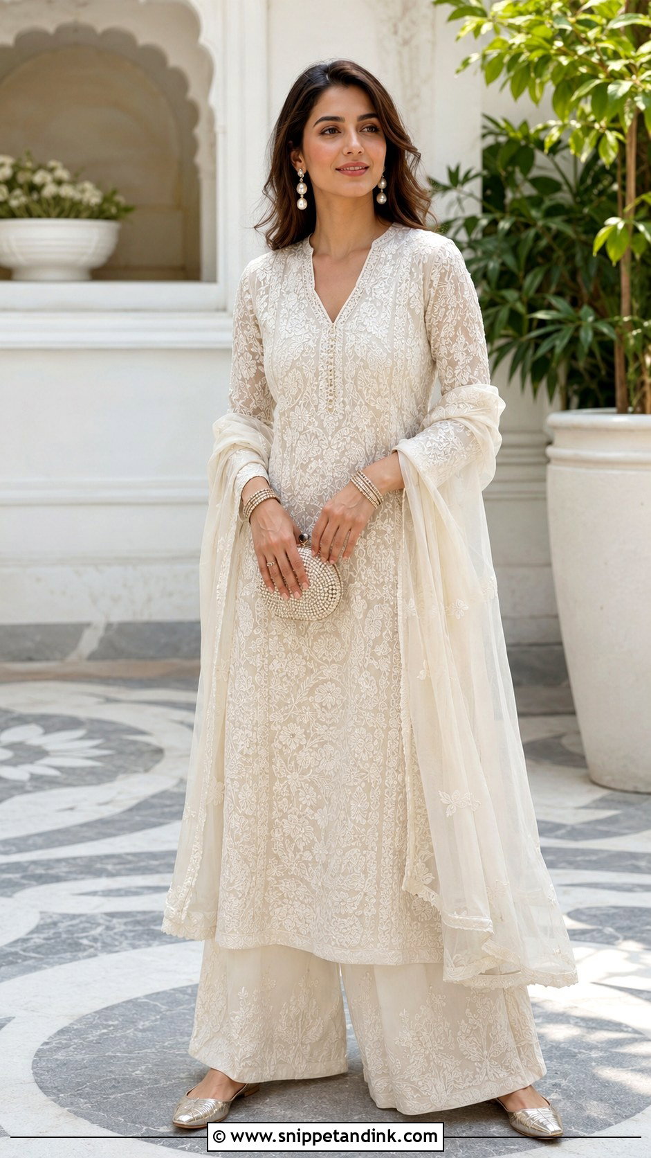 Chikankari Palazzo Suit Wedding Outfit - Snippet and Ink - 20 Ethnic Wedding Outfits