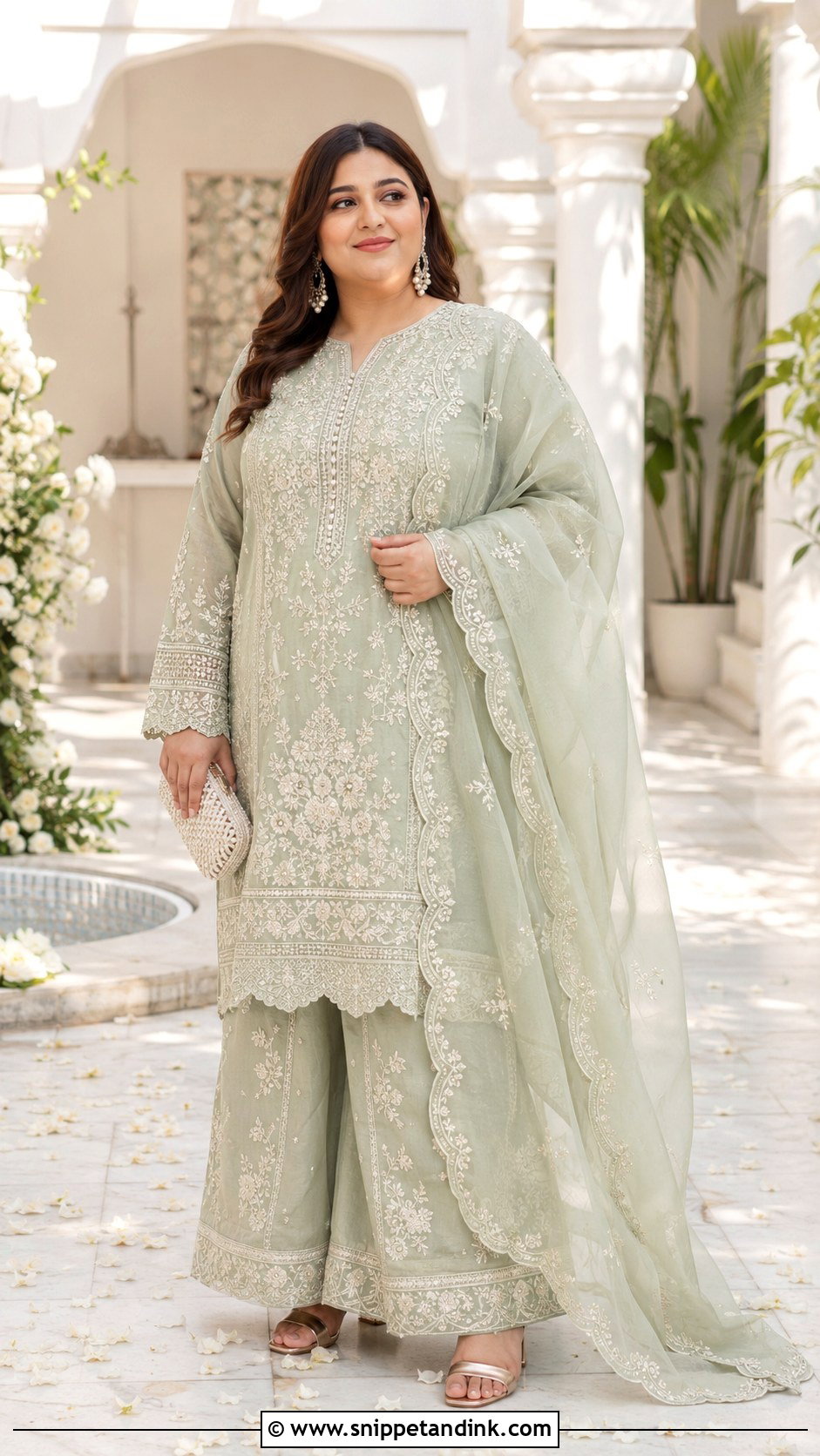 Chikankari Palazzo Suit Wedding Outfit - Snippet and Ink - 20 Desi Fits for Wedding Ideas