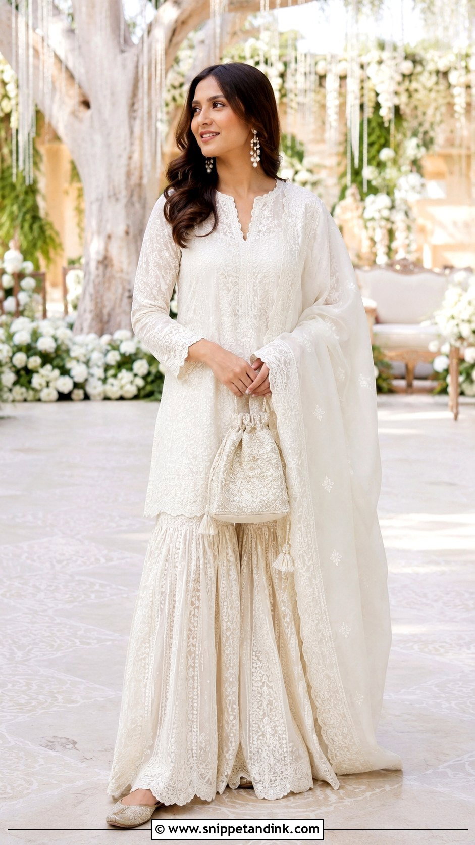 Chikankari Sharara For Indian Wedding Party - Snippet and Ink - 25 Indian Wedding Party Dresses