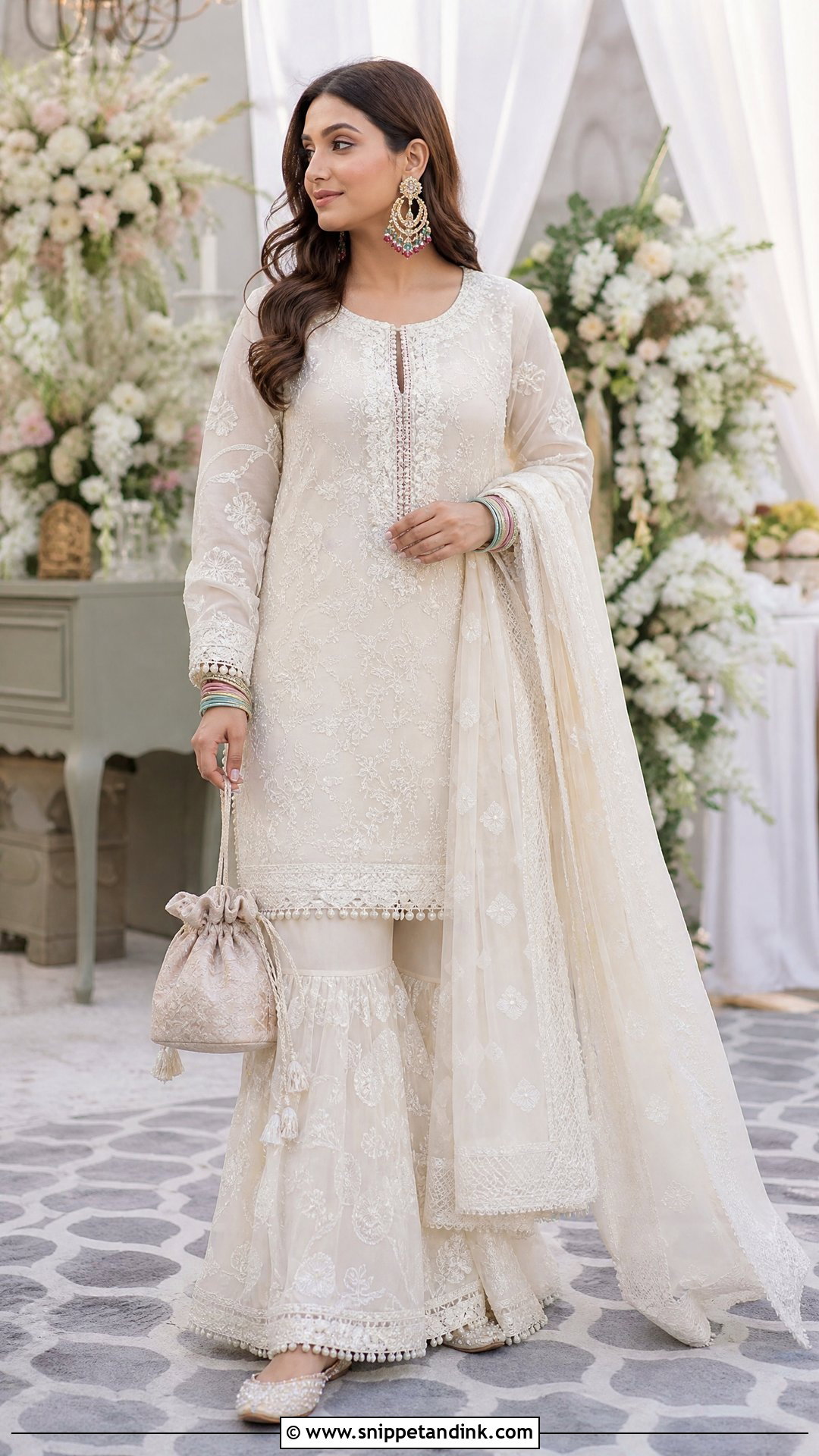 Chikankari Sharara For North Indian Wedding - Snippet and Ink - 20 North Indian Wedding Outfits
