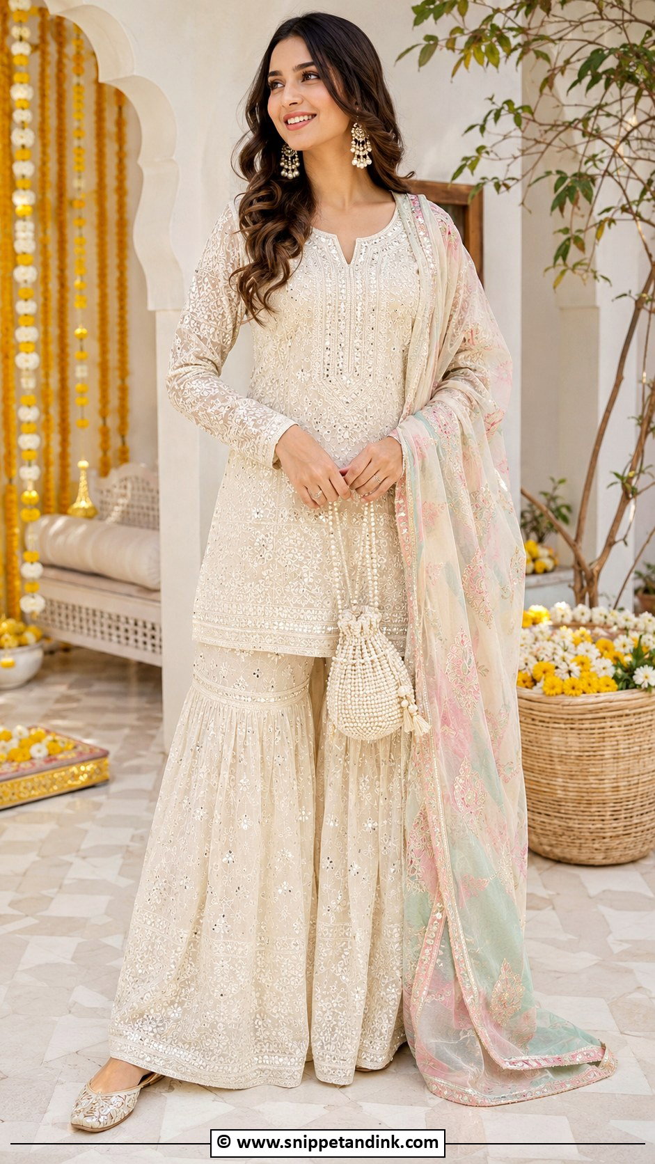 Chikankari Sharara Outfit - Snippet and Ink - 30 Indian Wedding Outfit Ideas