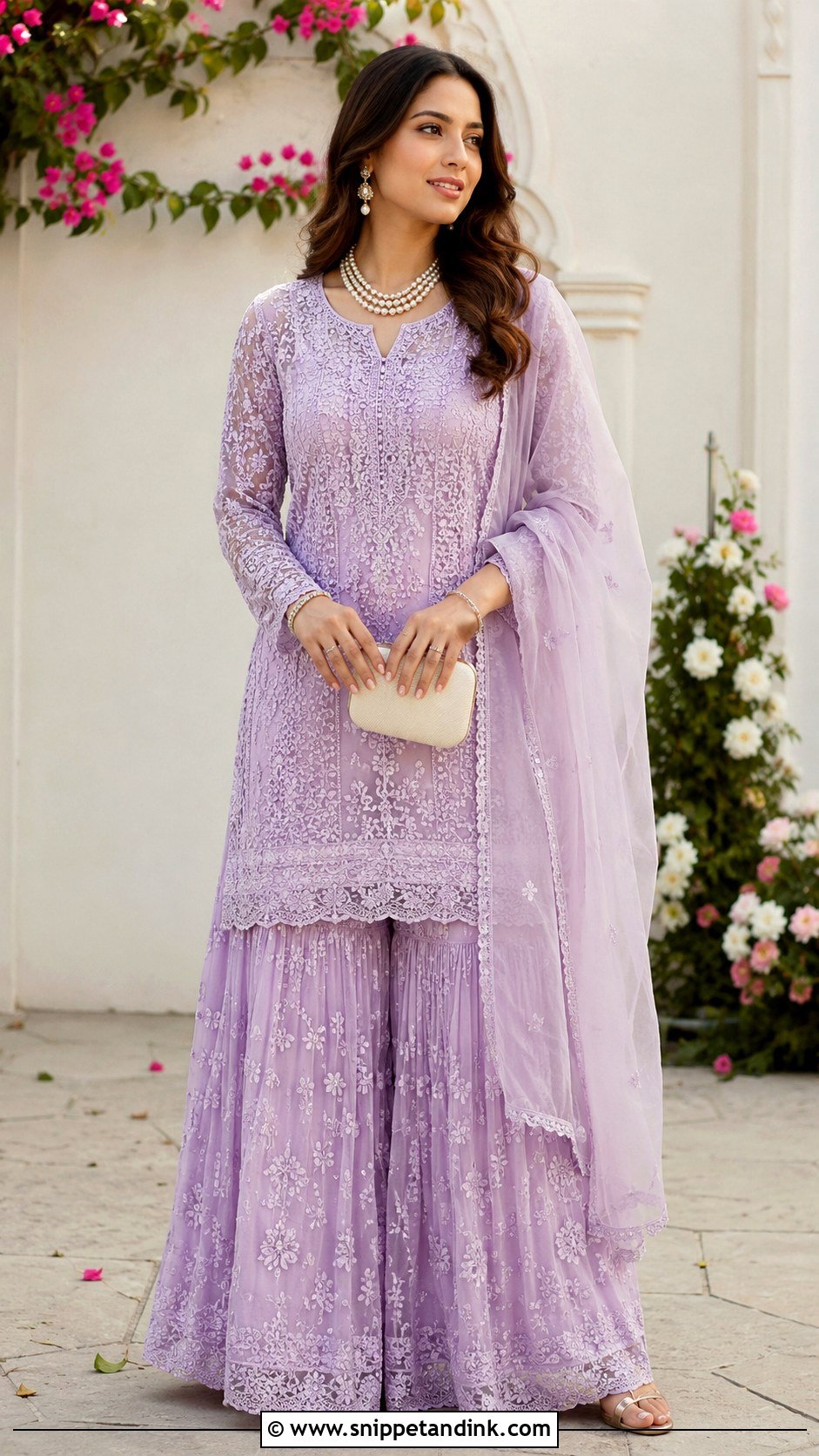 Chikankari Sharara Set For Wedding Guest - Snippet and Ink - 25 Sharara Set Indian Weddings Ideas