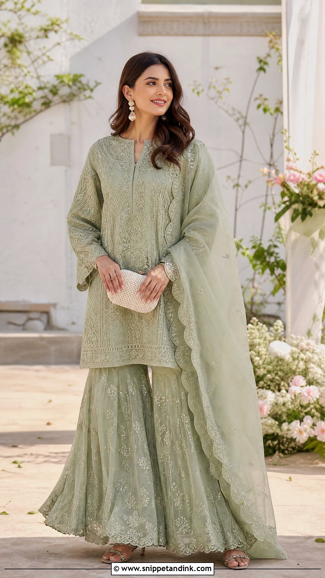 Chikankari Sharara Set - Snippet and Ink - 20 Sharara Designs Party Wear Indian Weddings