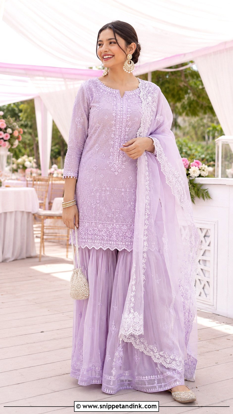 Chikankari Sharara for Wedding Party - Snippet and Ink - 20 Indian Dress for Wedding Party Ideas