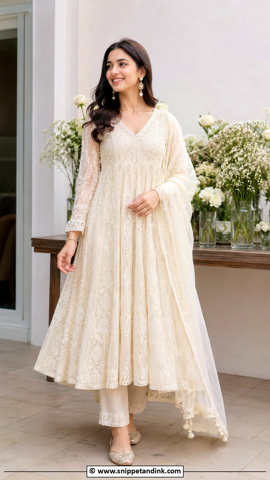 Chikankari Suit For Roka Ceremony - Snippet and Ink - 35 Roka Ceremony Outfits