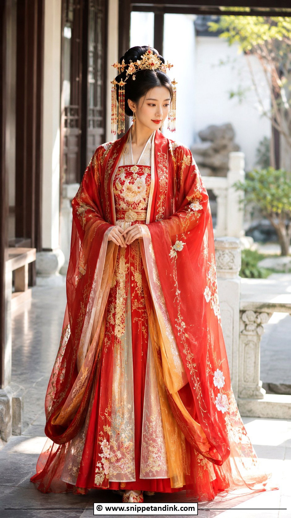 Chinese Bridal Hanfu - Snippet and Ink - 30 Asian Bridal Dresses