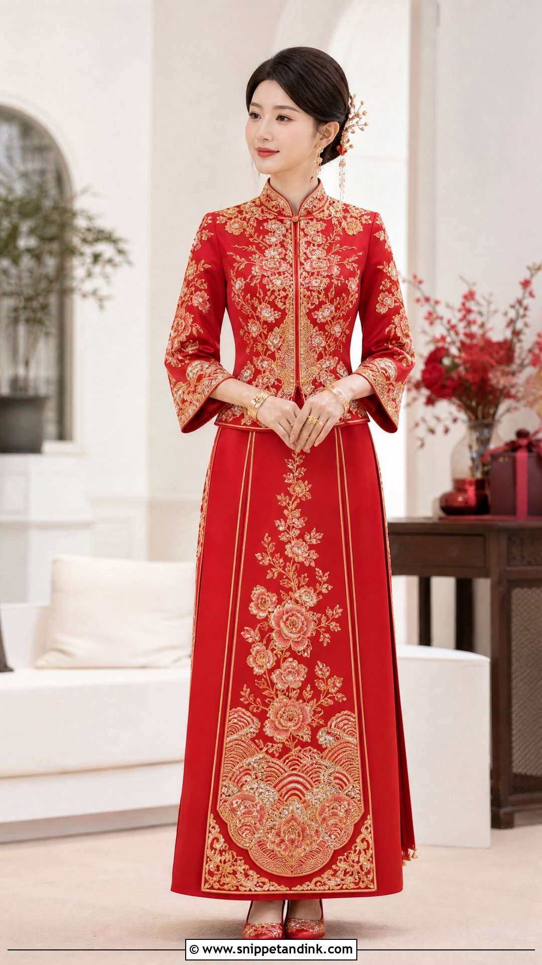 Chinese Qun Kwa Wedding Outfit - Snippet and Ink - 25 Traditional Wedding Outfits