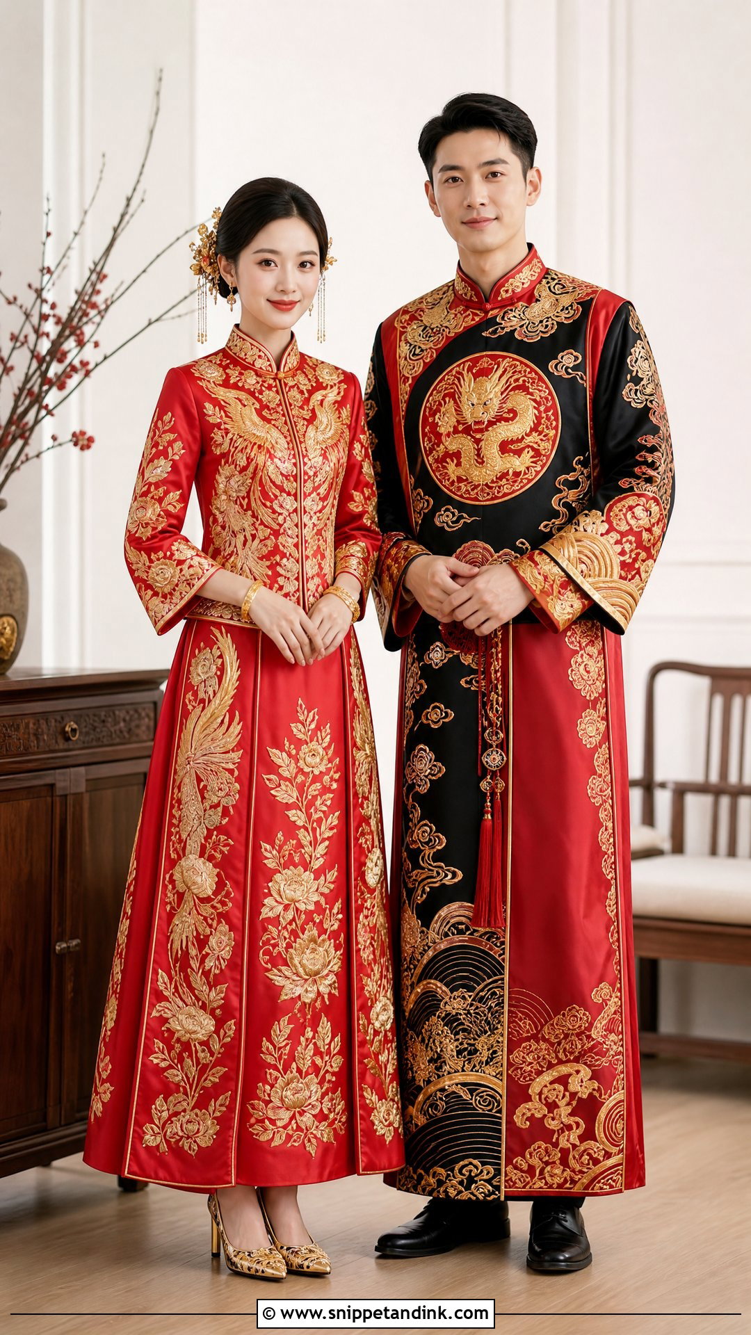 Chinese Qun Kwa and Chang Pao Ma Gua Traditional Wedding Attire - Snippet and Ink - 20 Traditional Wedding Attire for Couples Ideas