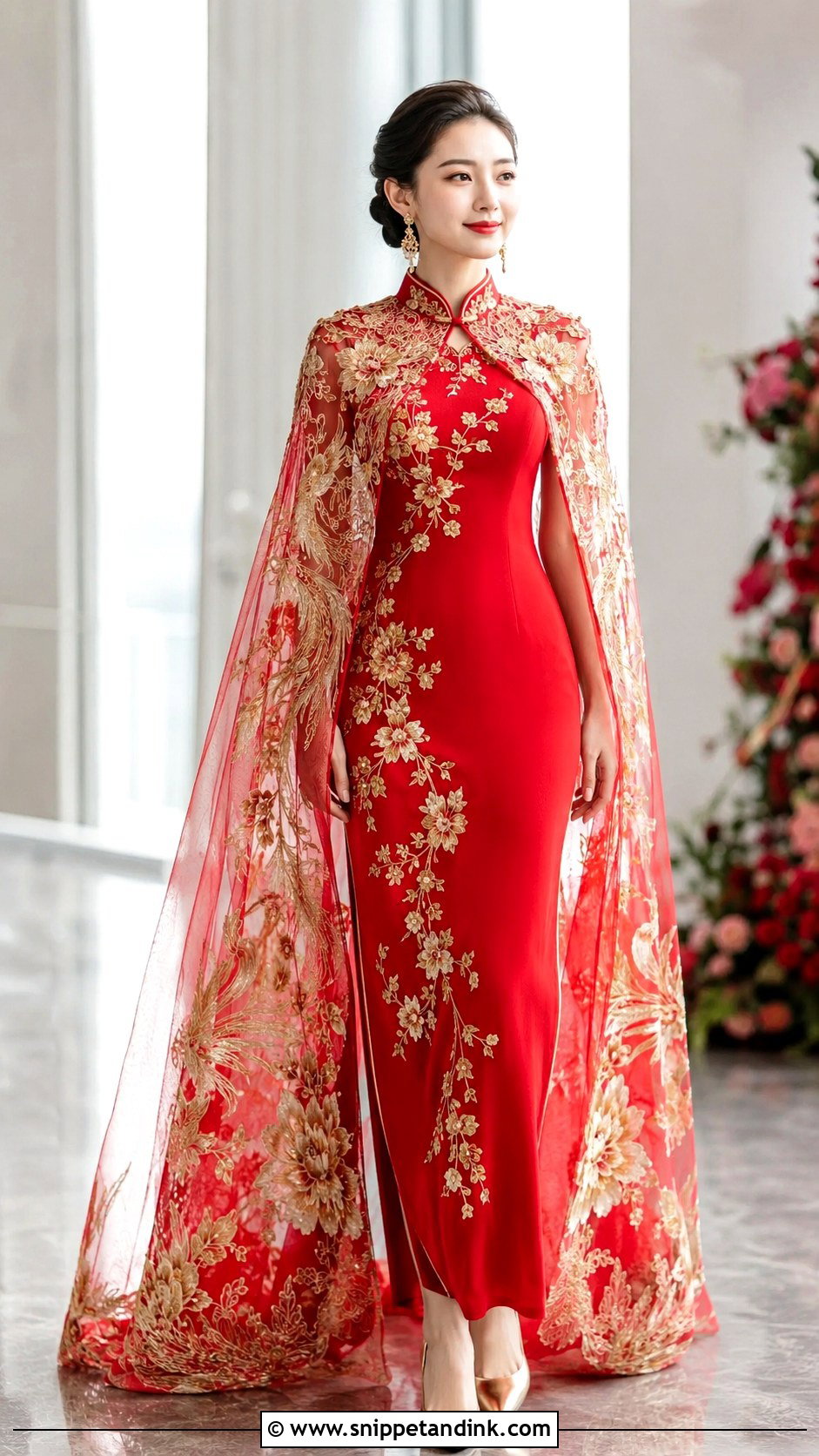 Chinese Wedding Dress With Cape - Snippet and Ink - 25 Modern Chinese Wedding Dress Ideas