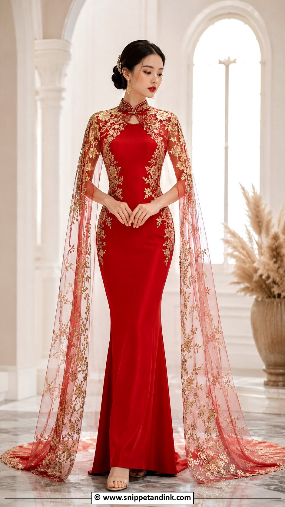 Chinese Wedding Dress With Cape - Snippet and Ink - 30 Chinese Wedding Dress Ideas