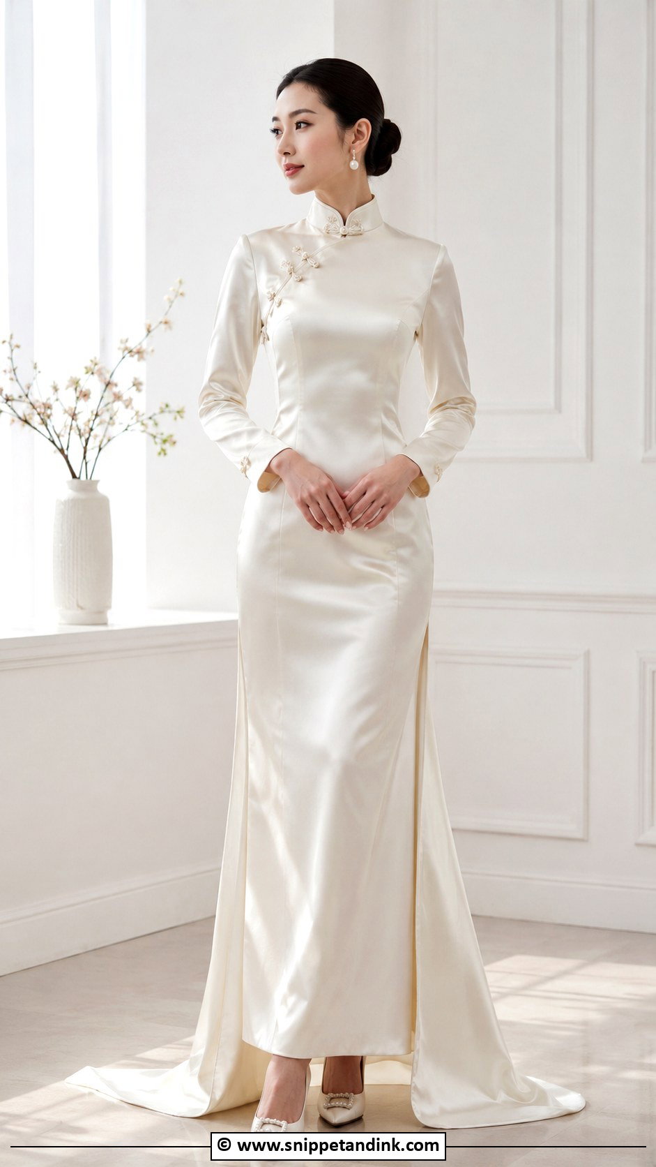 Chinese Wedding Dress With Mandarin Collar - Snippet and Ink - 30 Chinese Wedding Dress Ideas