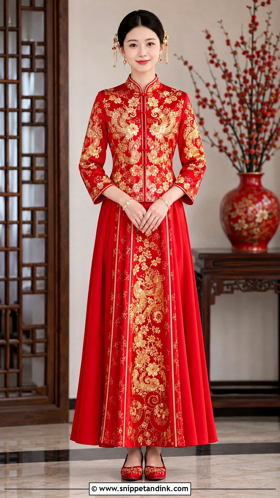 Chinese Xiu He Fu Wedding Outfit - Snippet and Ink - 20 Asian Wedding Dresses