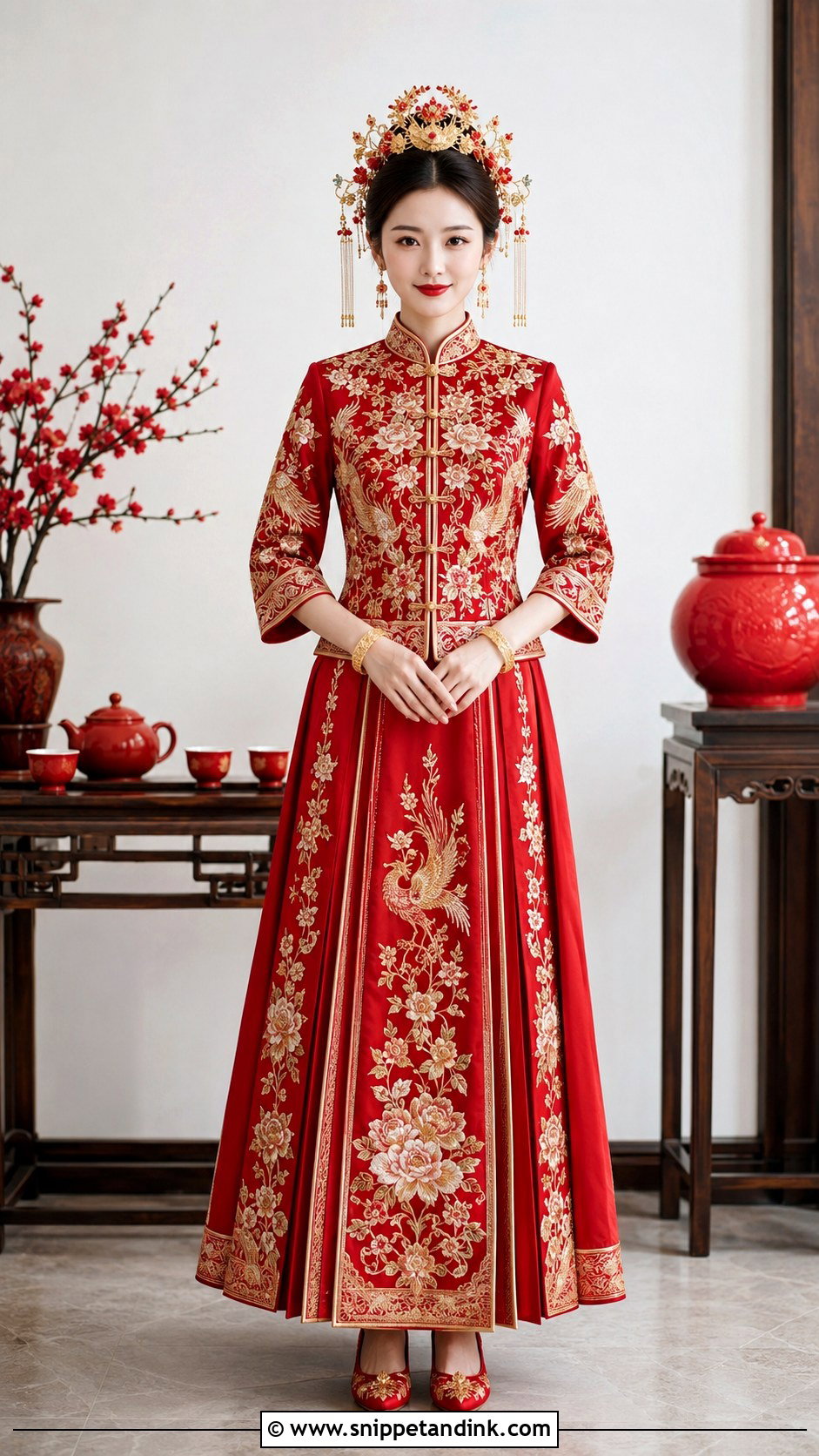 Chinese Xiuhe Wedding Dress - Snippet and Ink - 20 Eastern Wedding Dresses