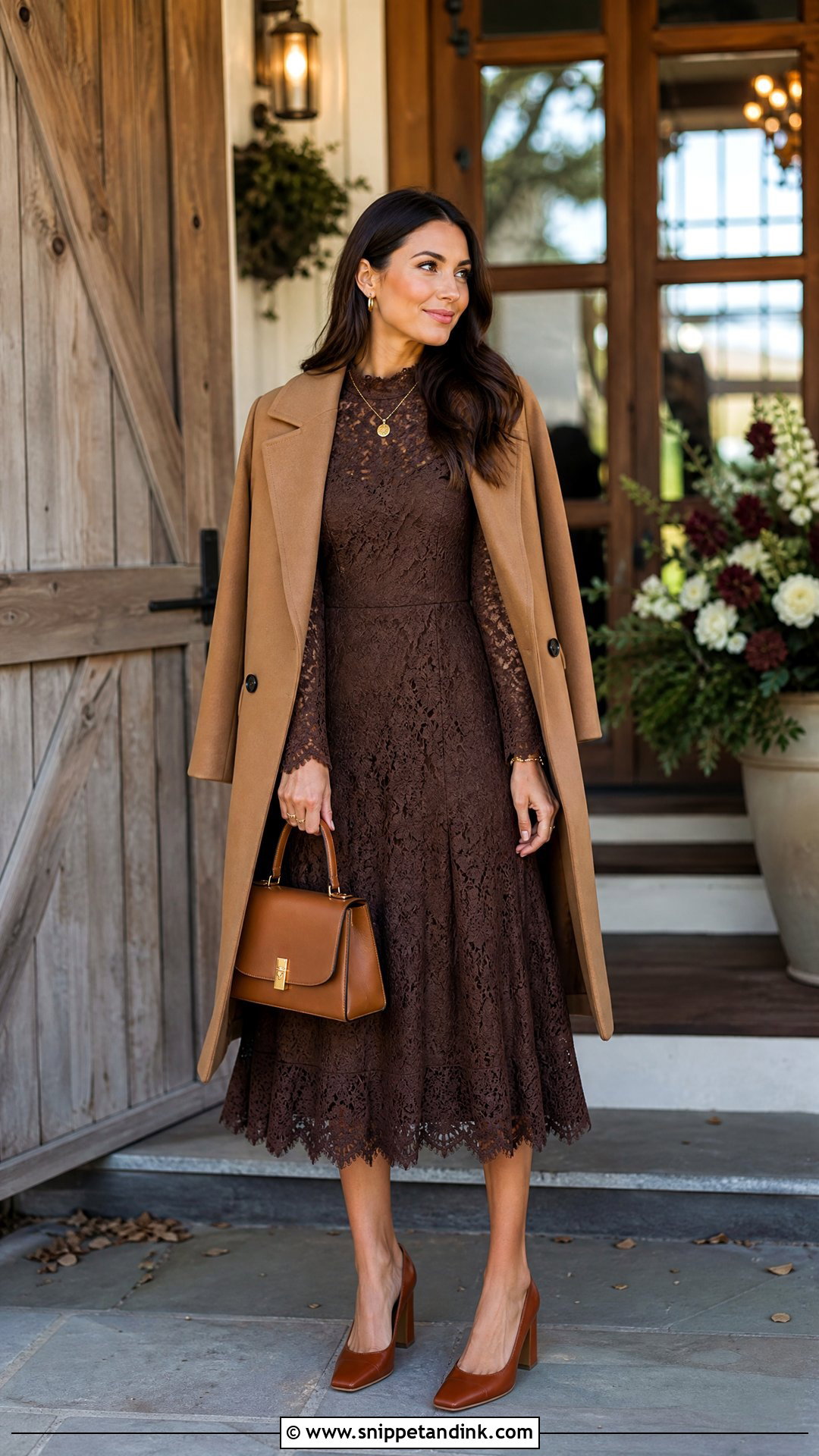 Chocolate Brown Lace Dress for Rustic Wedding - Snippet and Ink - 20 Lace Dress for Wedding Ideas