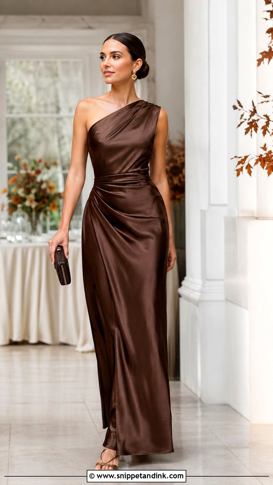 Chocolate Brown Satin Maid of Honor Dress - Snippet and Ink - 20 Dresses for Maid of Honor