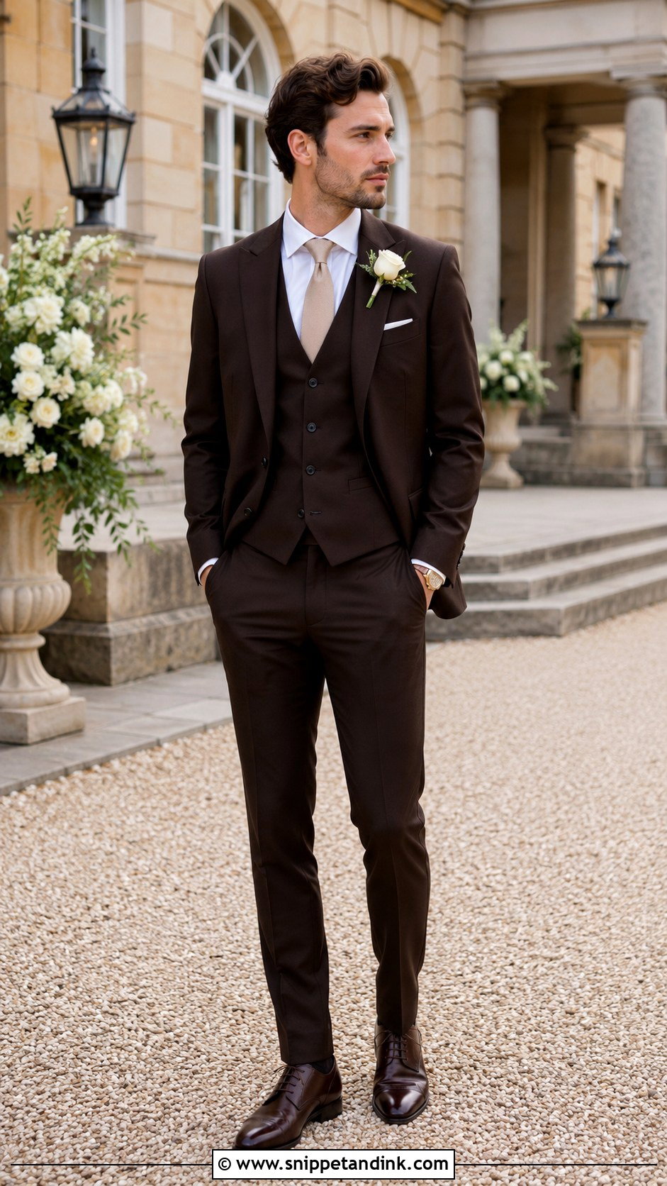 Chocolate Brown Three Piece Wedding Suit - Snippet and Ink - 20 Brown Suit for Wedding Ideas