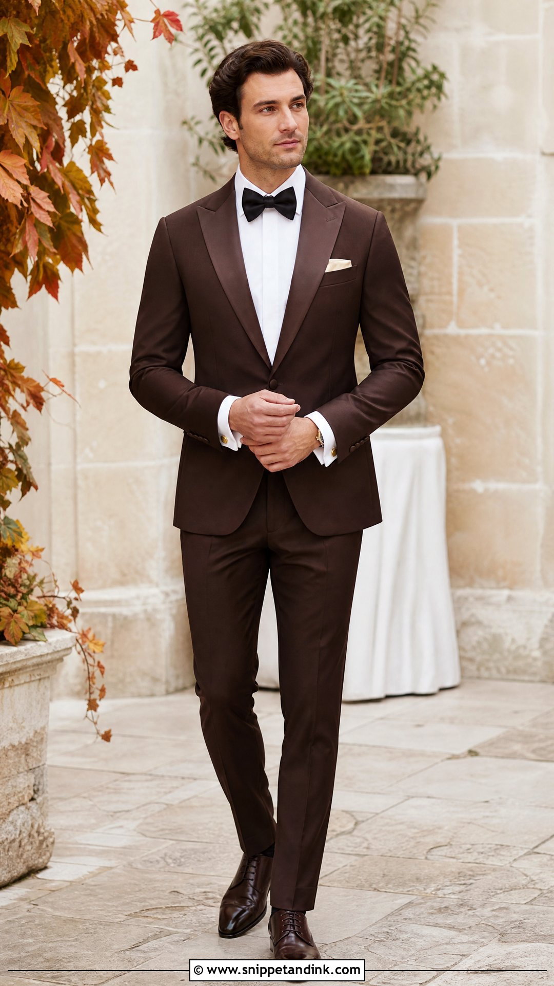 Chocolate Brown Tuxedo - Snippet and Ink - 20 Tuxedo Wedding Suit Ideas