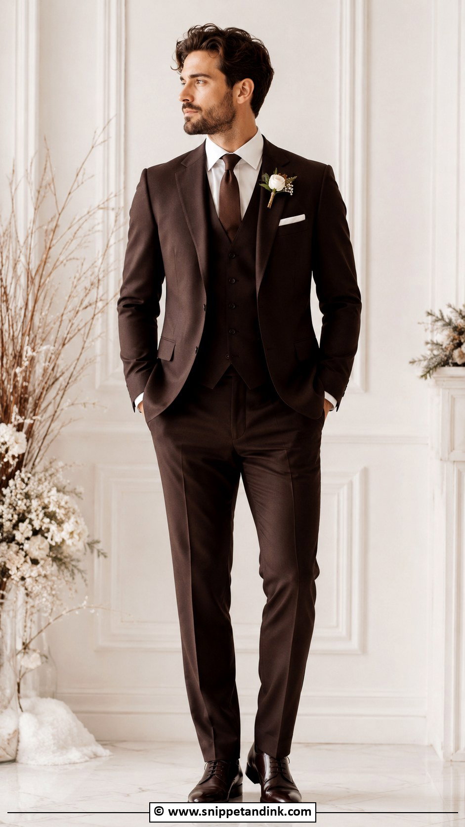 Chocolate Brown Wedding Suit - Snippet and Ink - 35 Wedding Suit Ideas