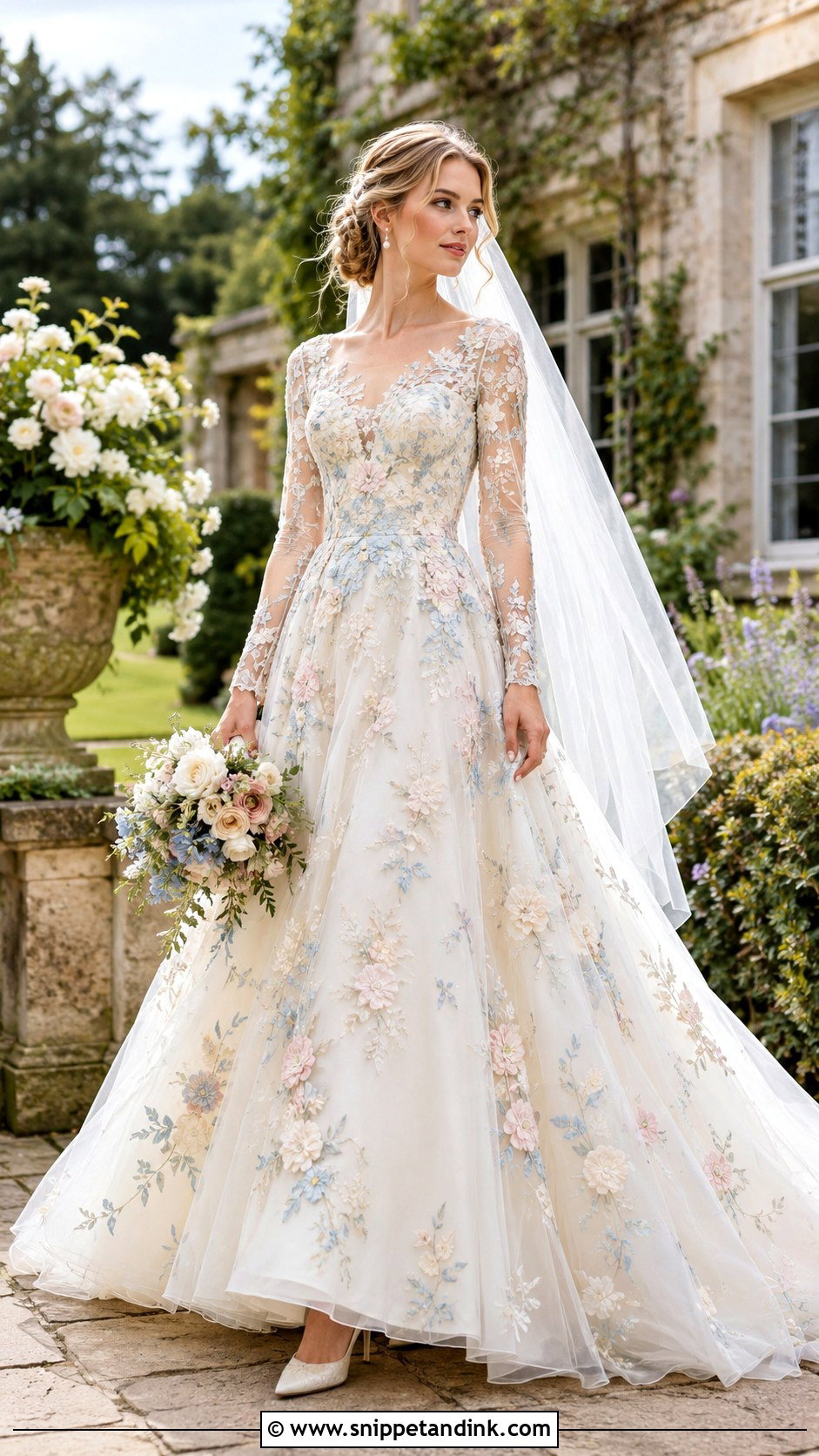 Christine Daae Floral Wedding Dress - Snippet and Ink - 20 Christine Daae Wedding Dress Ideas