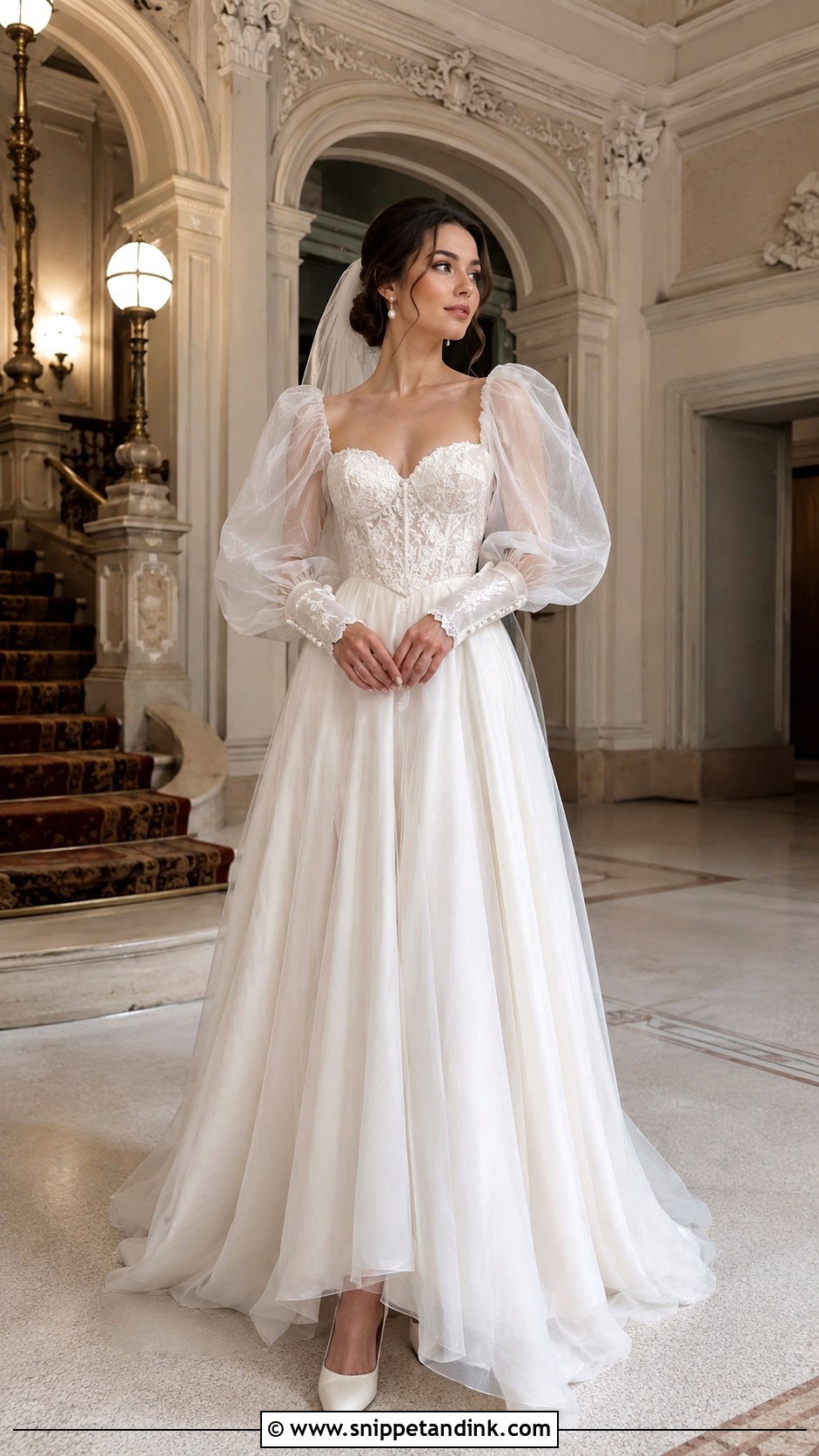 Christine Daae Puff Sleeve Wedding Dress - Snippet and Ink - 20 Christine Daae Wedding Dress Ideas