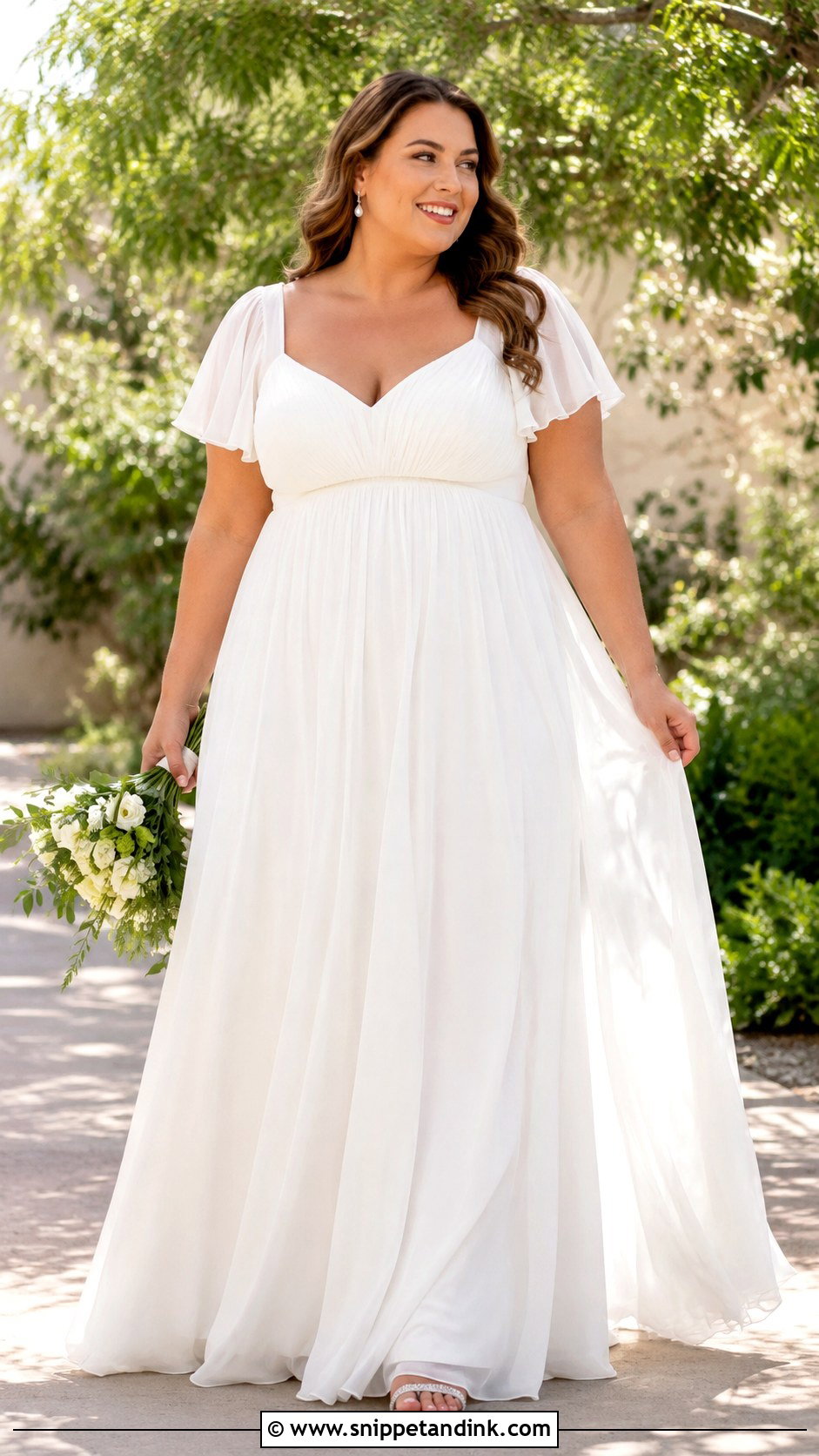 Chubby Empire Waist Wedding Dress With Chiffon Skirt - Snippet and Ink - 25 Chubby Wedding Dress Ideas