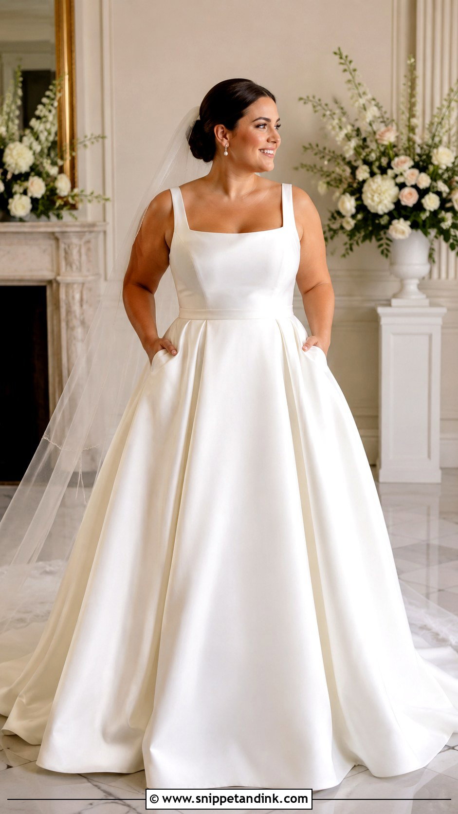 Chubby Mikado Wedding Dress With Pockets - Snippet and Ink - 25 Chubby Wedding Dress Ideas