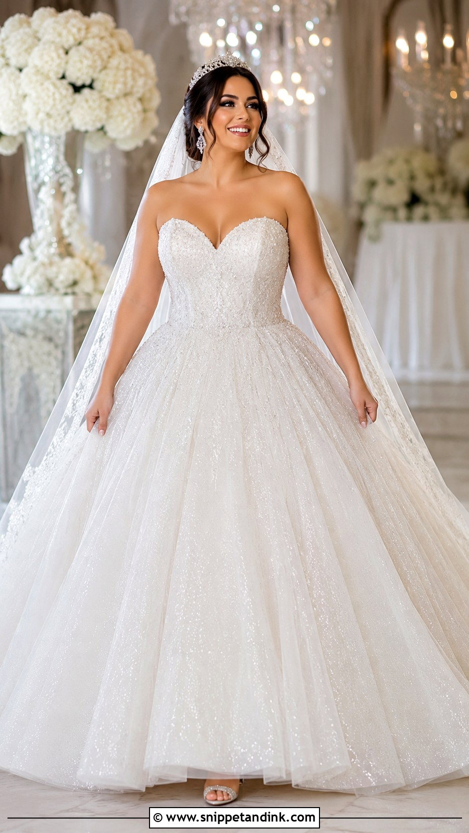 Chubby Princess Wedding Dress With Sparkle Tulle - Snippet and Ink - 25 Chubby Wedding Dress Ideas
