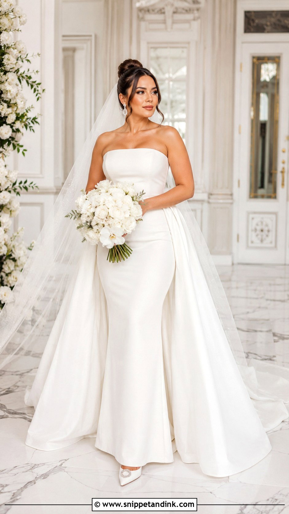 Chubby Sheath Wedding Dress With Overskirt - Snippet and Ink - 25 Chubby Wedding Dress Ideas