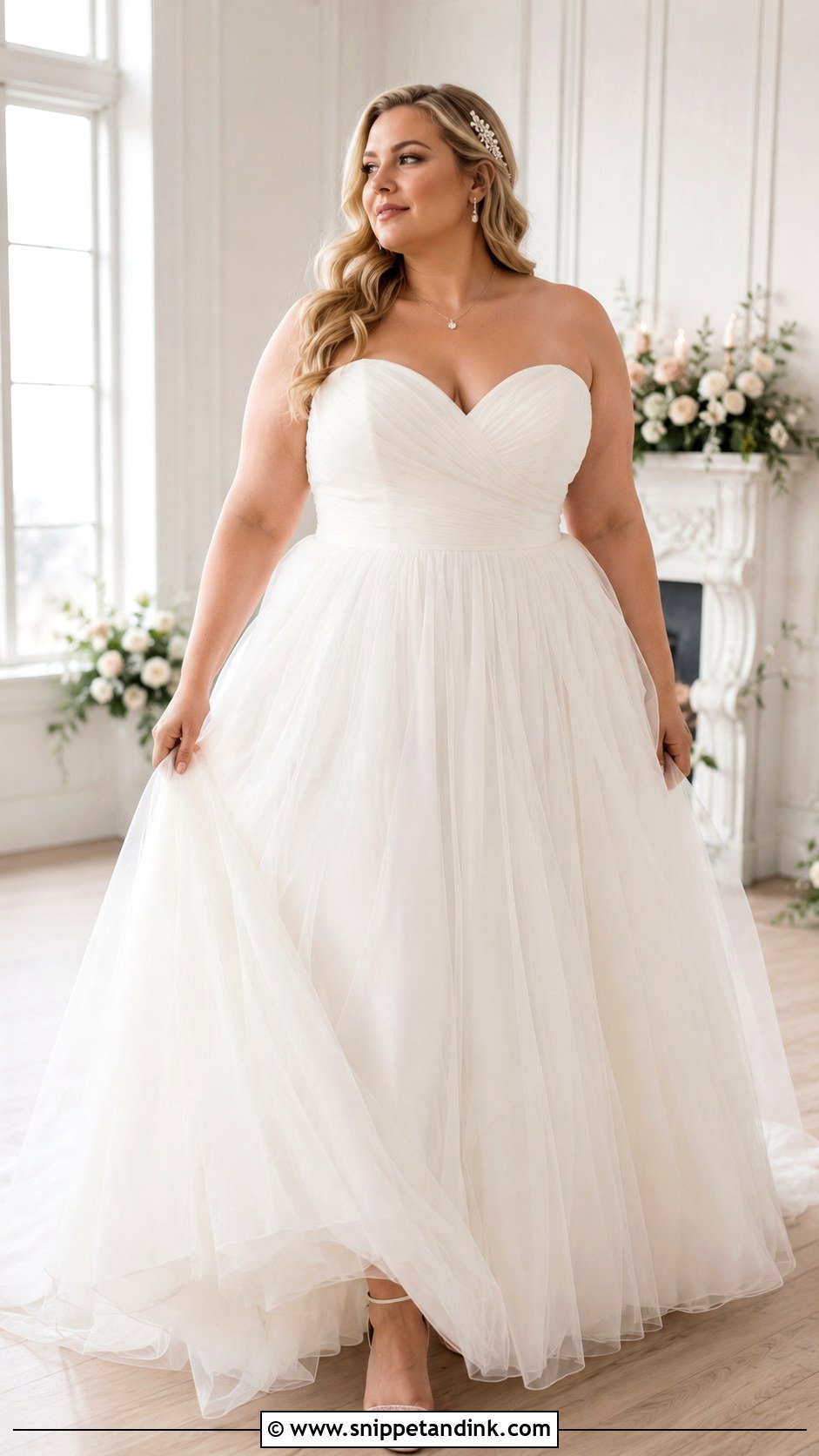 Chubby Tulle Wedding Dress With Sweetheart Neckline - Snippet and Ink - 25 Chubby Wedding Dress Ideas