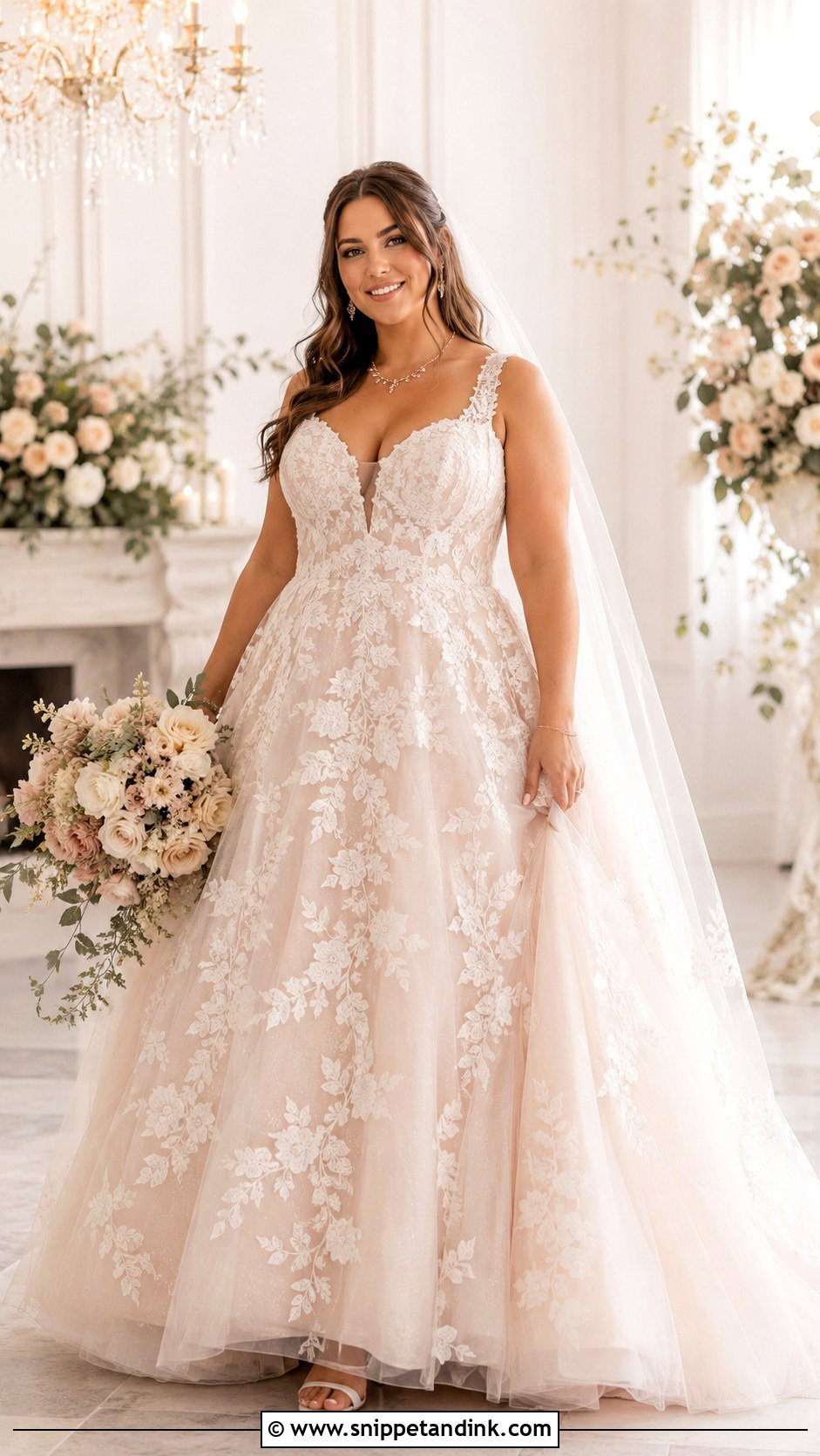 Chubby Wedding Dress With Blush Undertone - Snippet and Ink - 25 Chubby Wedding Dress Ideas