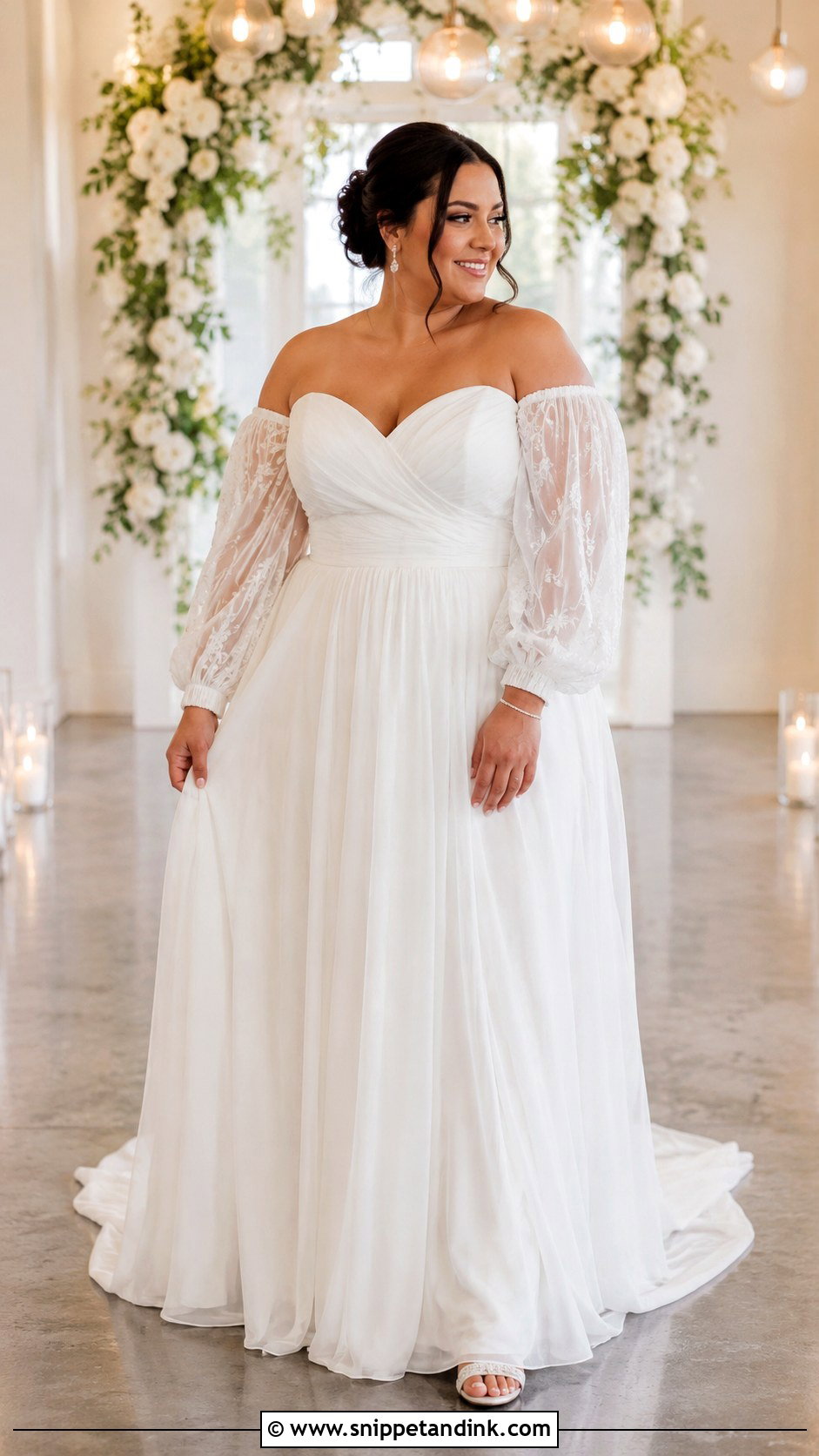 Chubby Wedding Dress With Detachable Sleeves - Snippet and Ink - 25 Chubby Wedding Dress Ideas