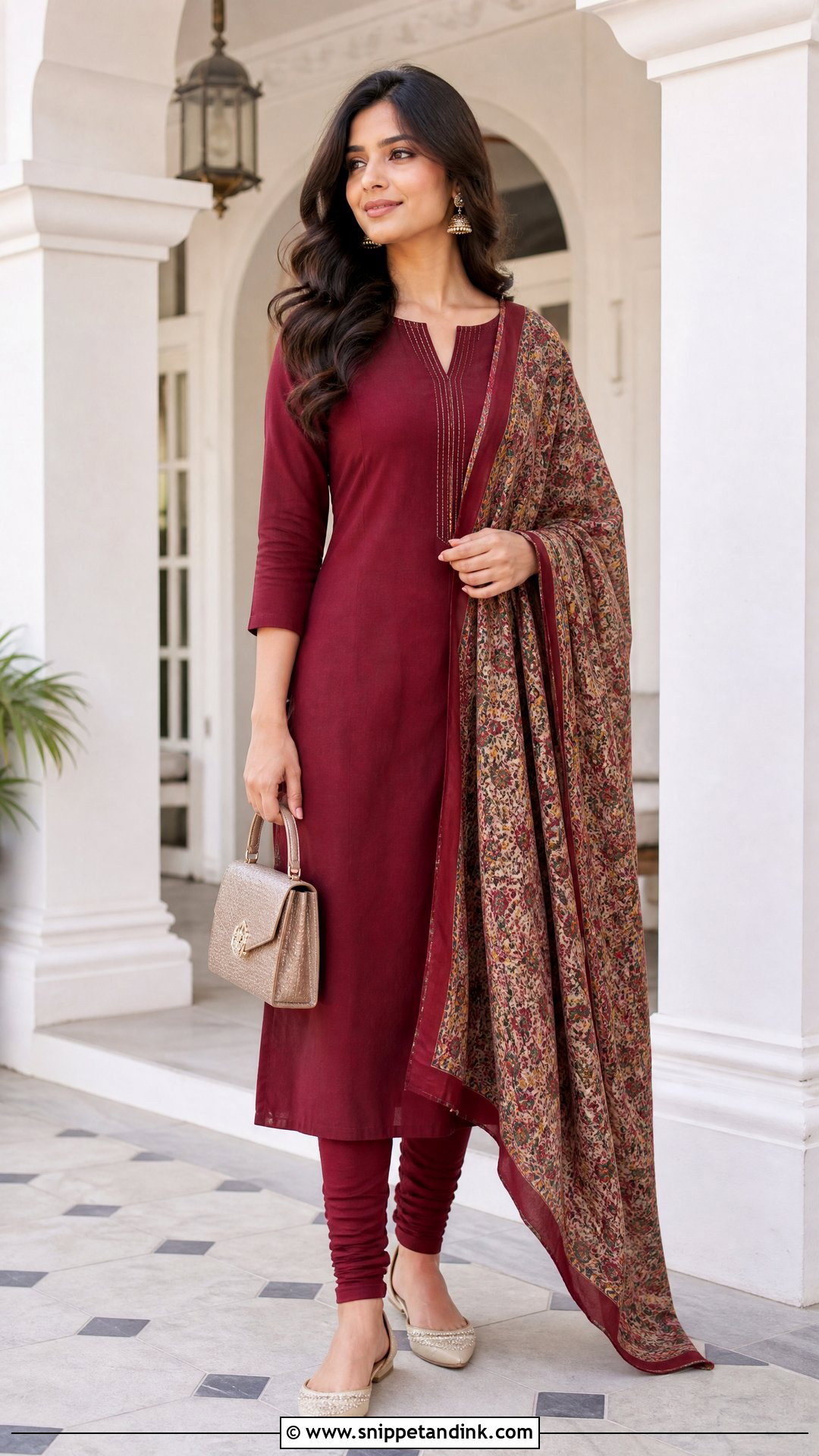 Churidar Kurta With Printed Dupatta - Snippet and Ink - 20 South Asian Clothes Ideas