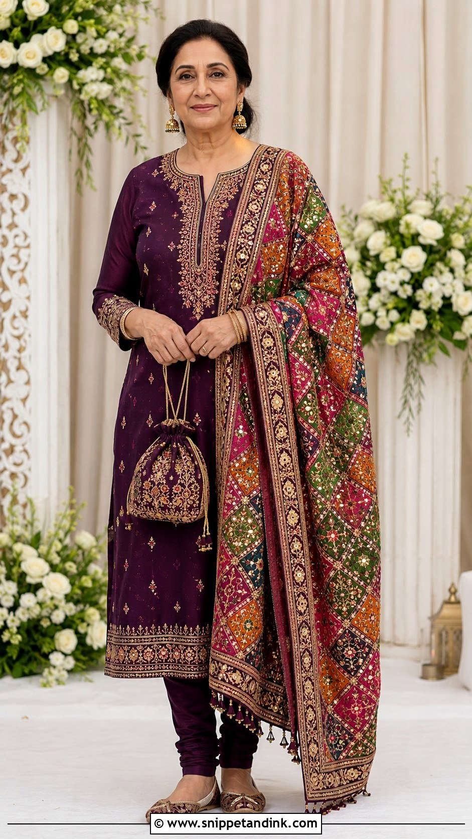 Churidar Suit With Embroidered Dupatta - Snippet and Ink - 20 Indian Wedding Dress Styles