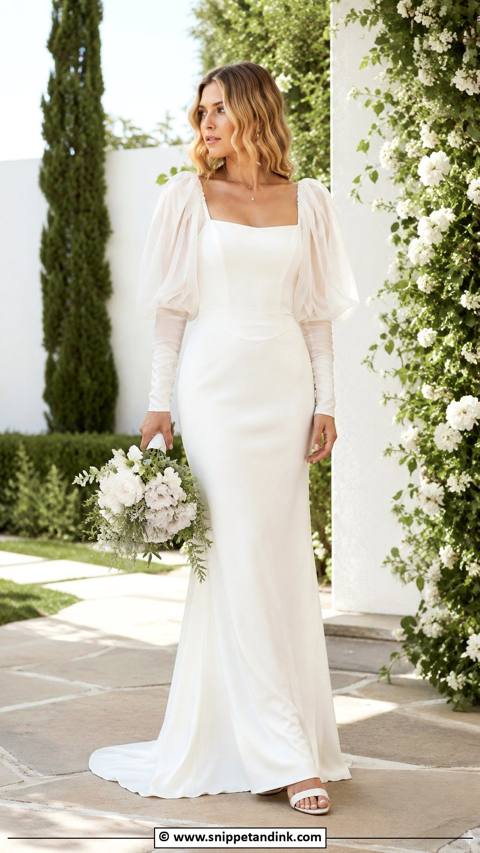 Cinq Puff Sleeve Wedding Dress - Snippet and Ink - 30 Cinq Wedding Dress Ideas