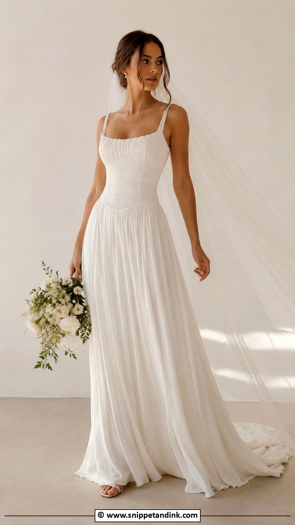 Cinq Ruched Wedding Dress - Snippet and Ink - 30 Cinq Wedding Dress Ideas